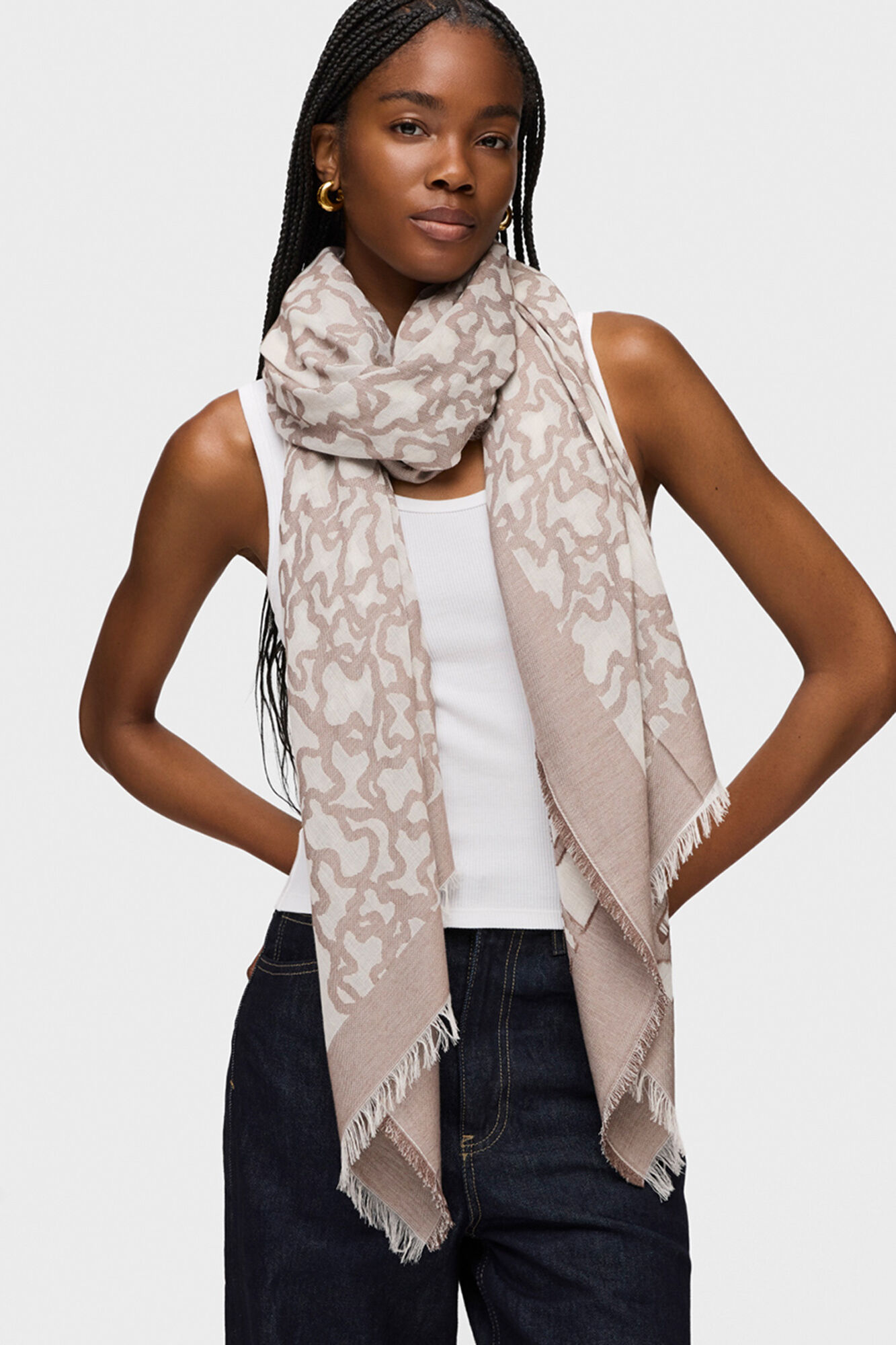Tous Kaos scarf in stone color Grey