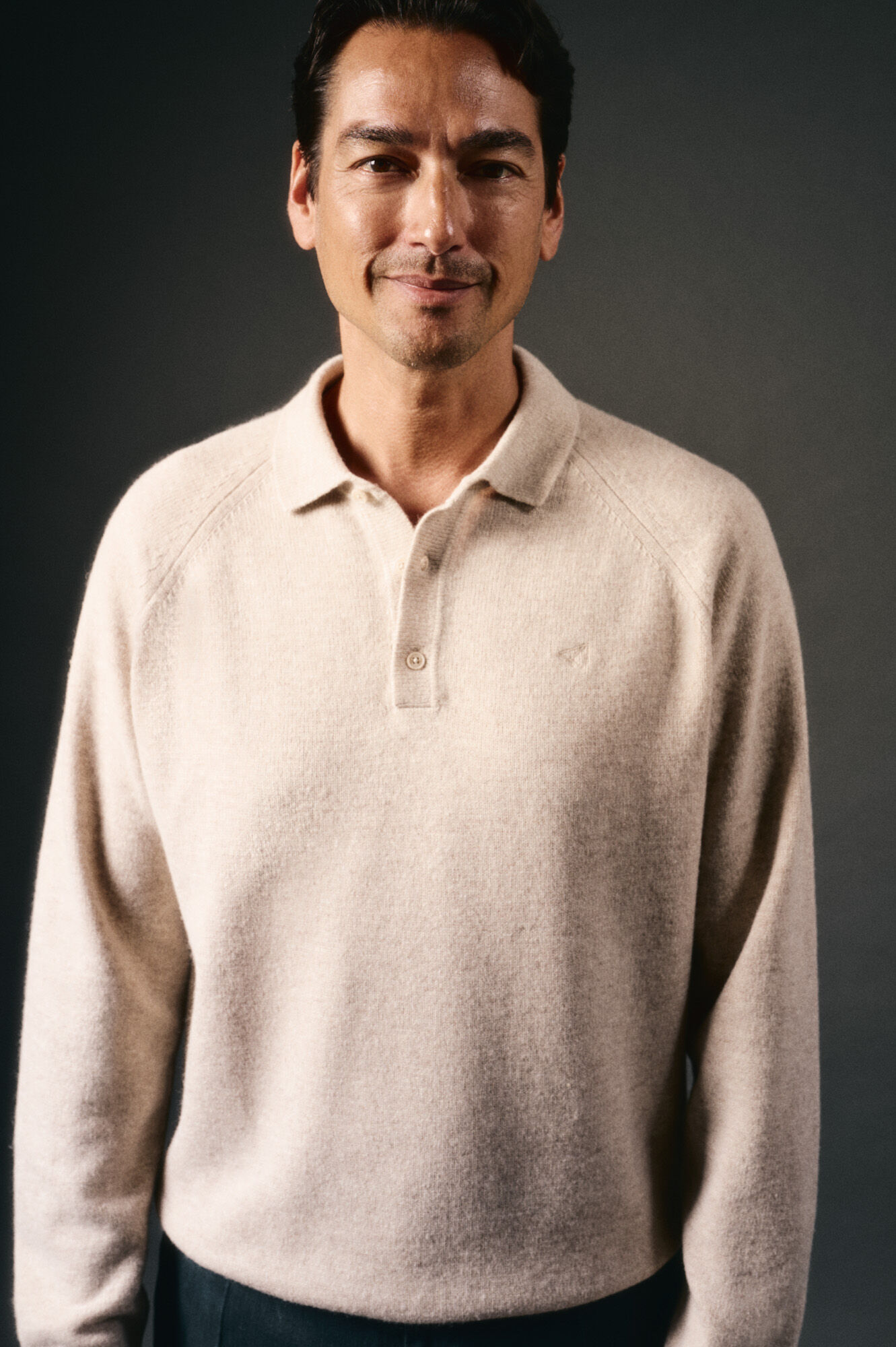 OOTO Wool polo shirt neck sweater Beige