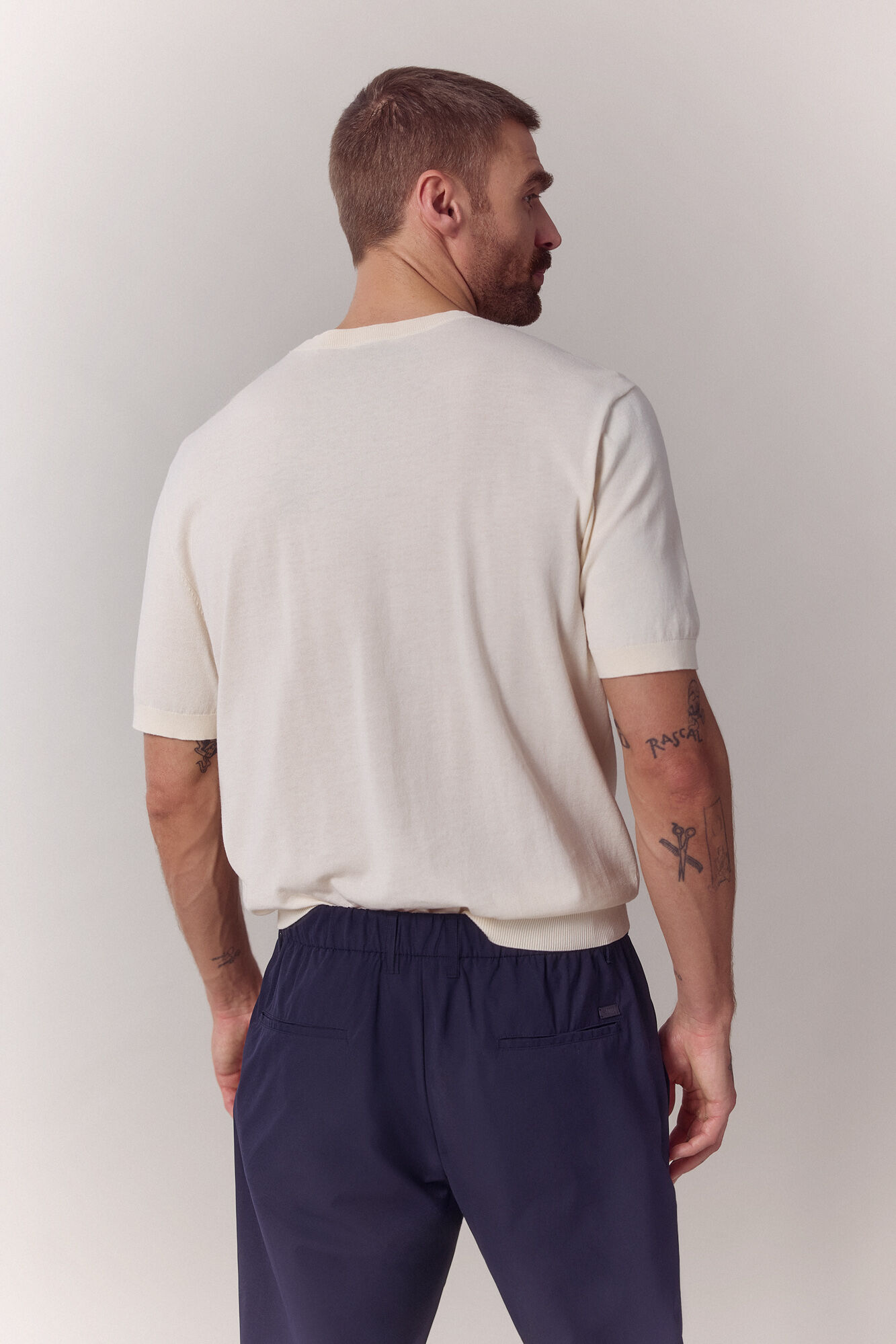 OOTO T-shirt camisola premium manga curta em algod&atilde;o Ecru