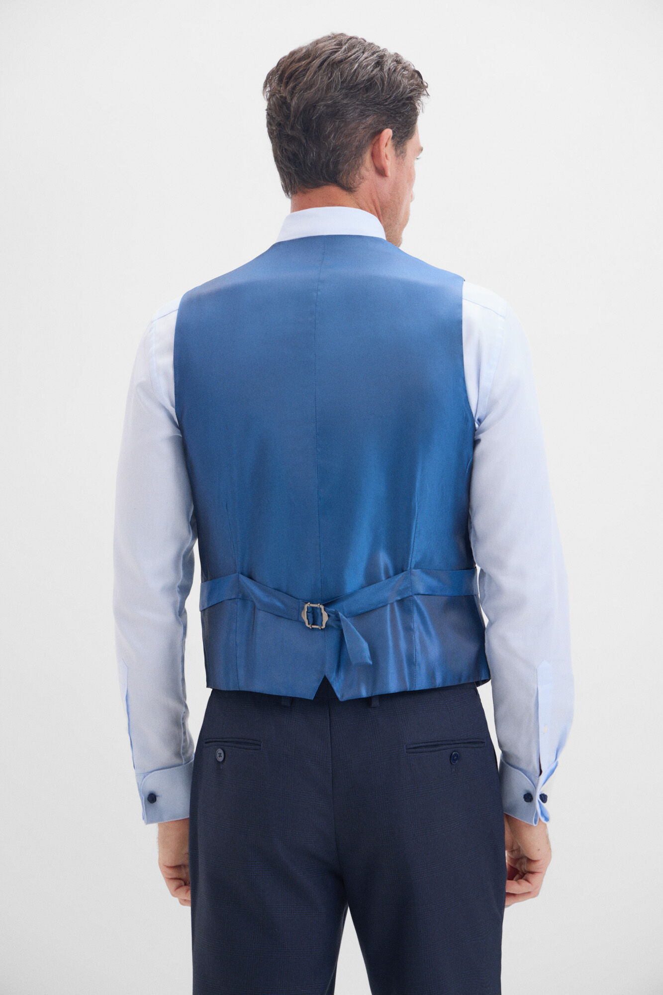 Cortefiel Checked waistcoat Navy