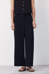Cortefiel Textured pants Black
