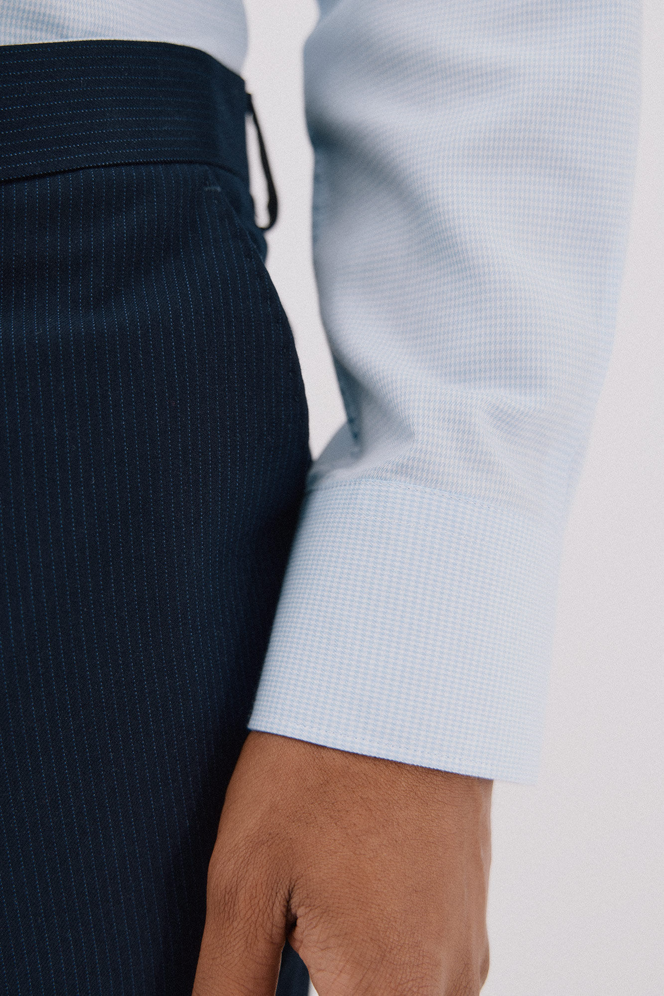 Cortefiel Tencel cotton houndstooth dress shirt