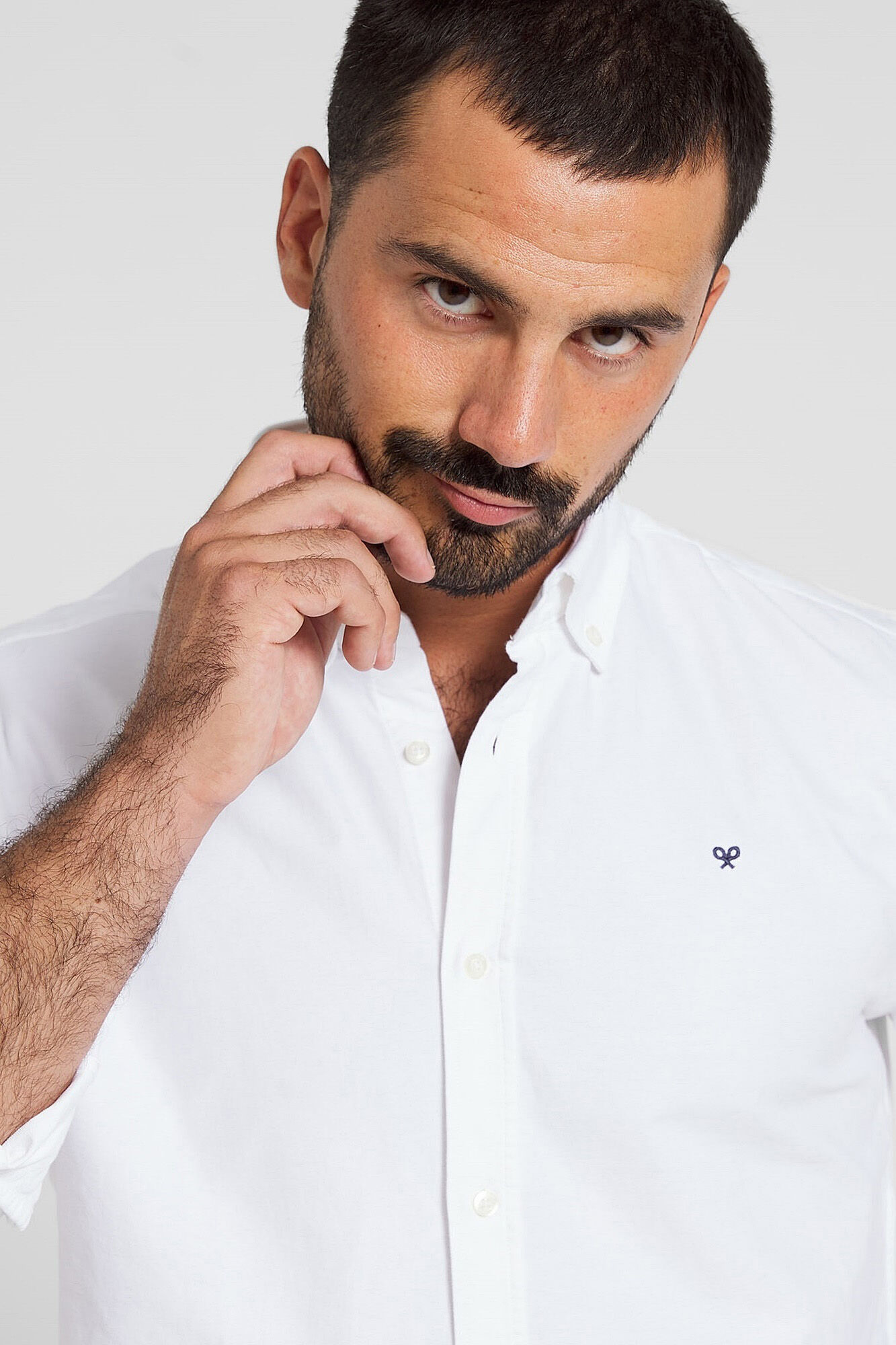 Silbon Camisa sport oxford line blanca Blanco