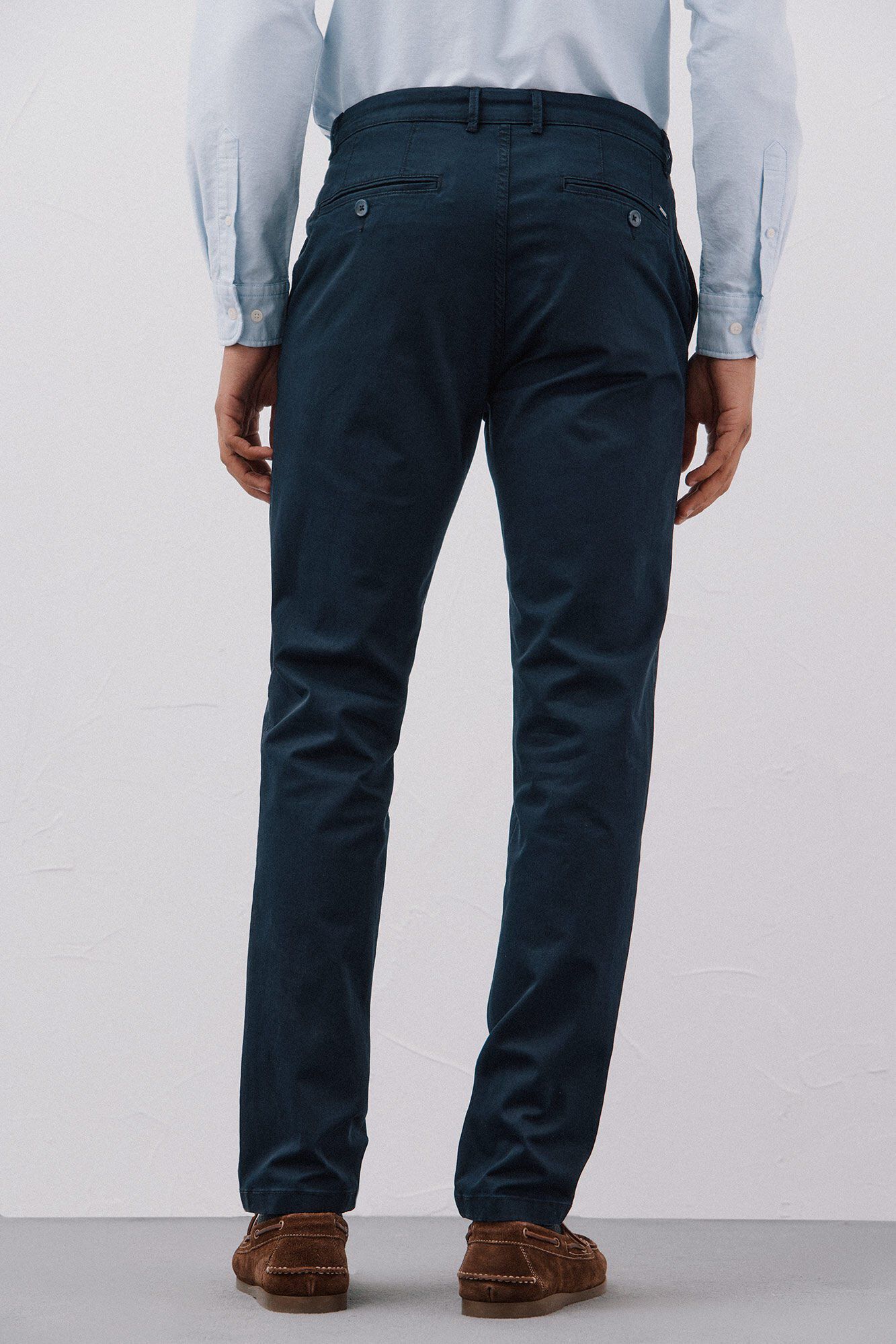 Cortefiel Slim fit lightweight chinos Navy