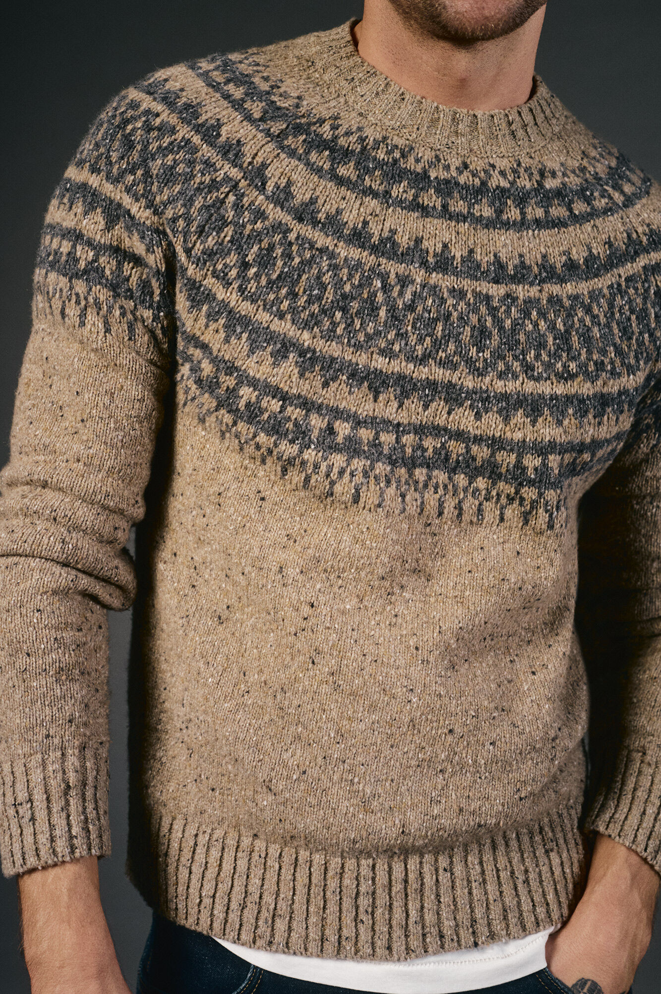 OOTO Camisola de Natal jacquard gola caixa