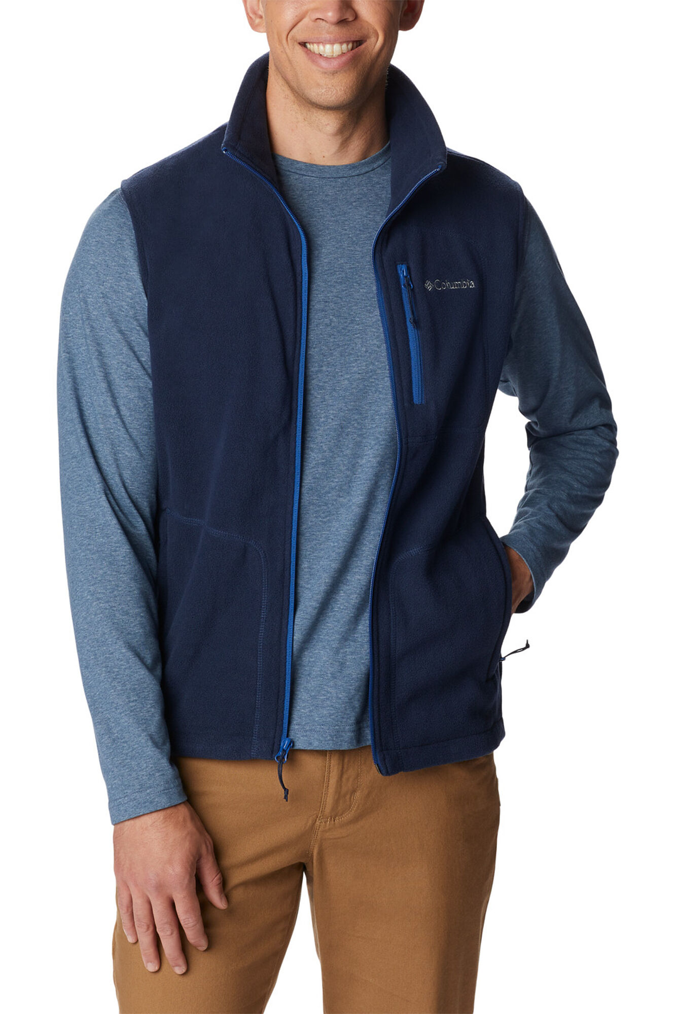 Columbia Chaleco de forro polar Columbia Fast Trek&trade; para hombre Azul marino