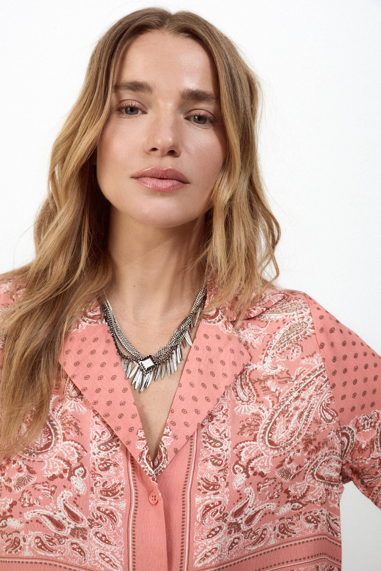 Slowlove Camisa corta estapada Coral
