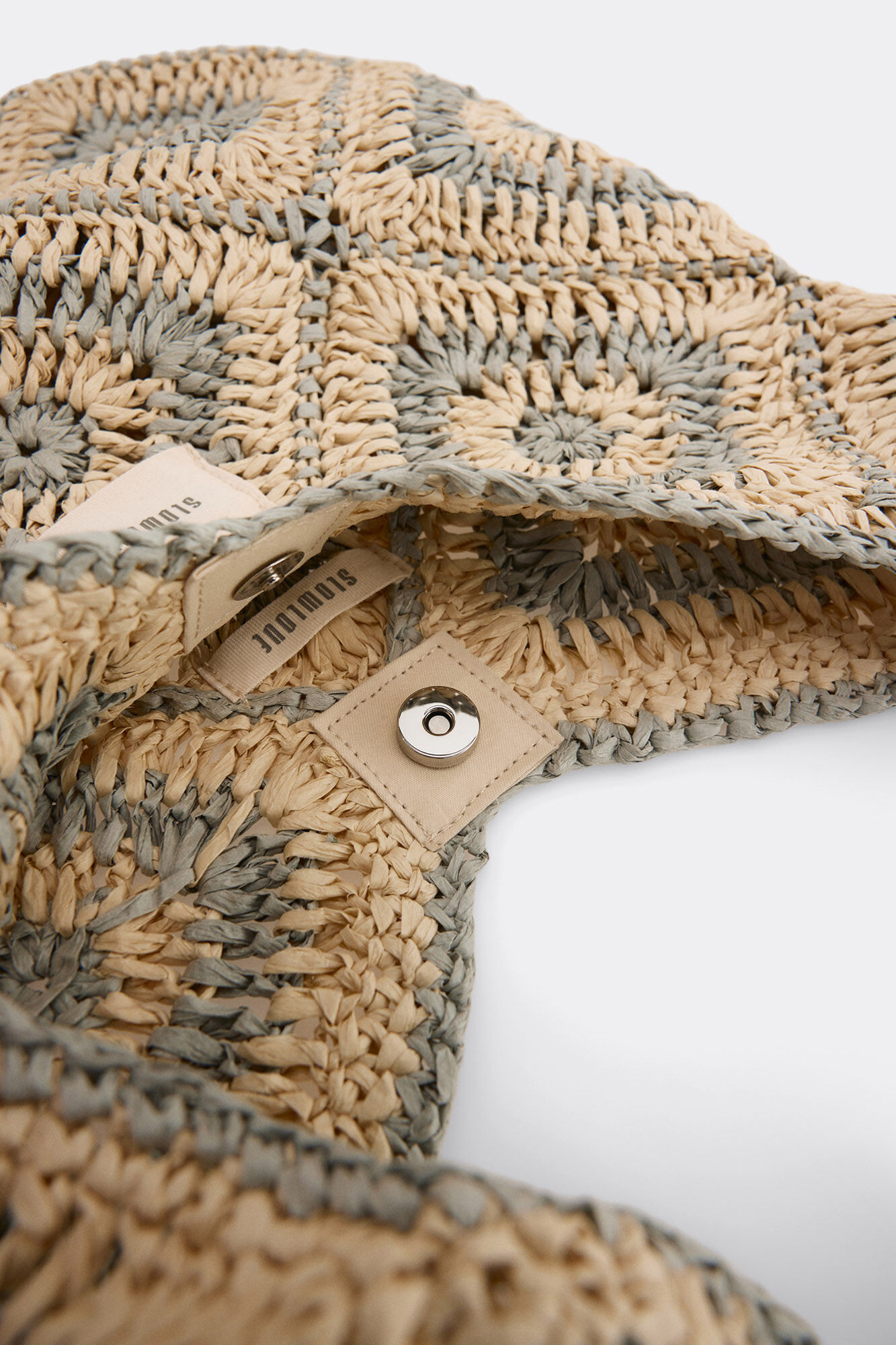 Slowlove Bolso hobo crochet Estampado azul