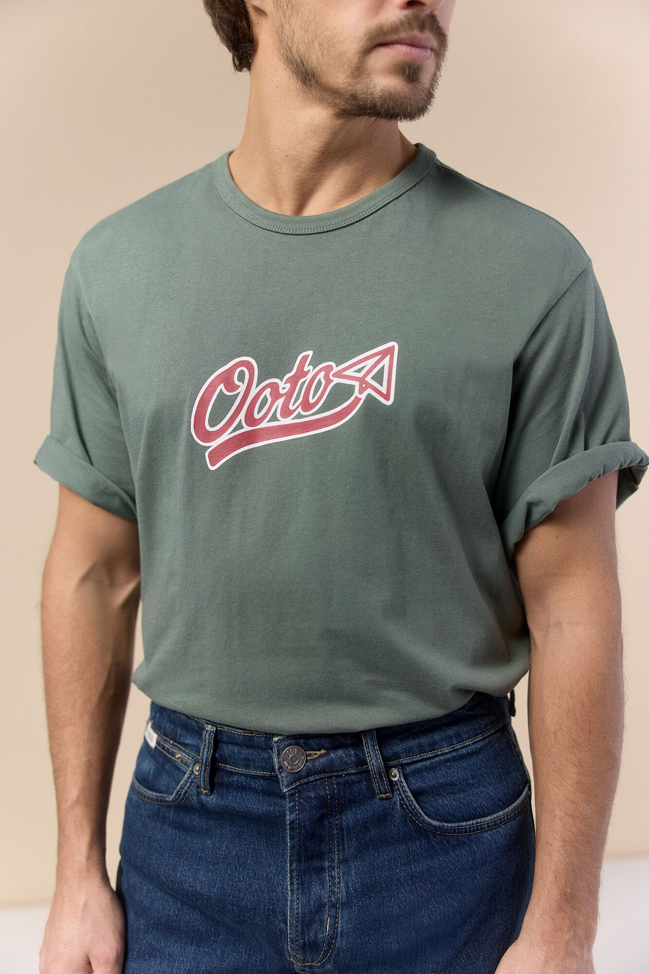 OOTO T-shirt lavada de manga curta Verde