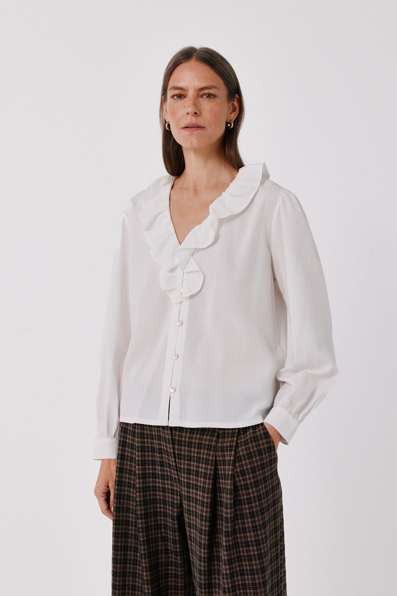 Cortefiel Blusa com folho