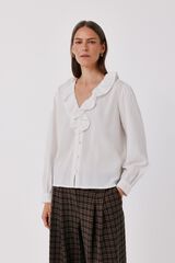 Cortefiel Blusa com folho Branco