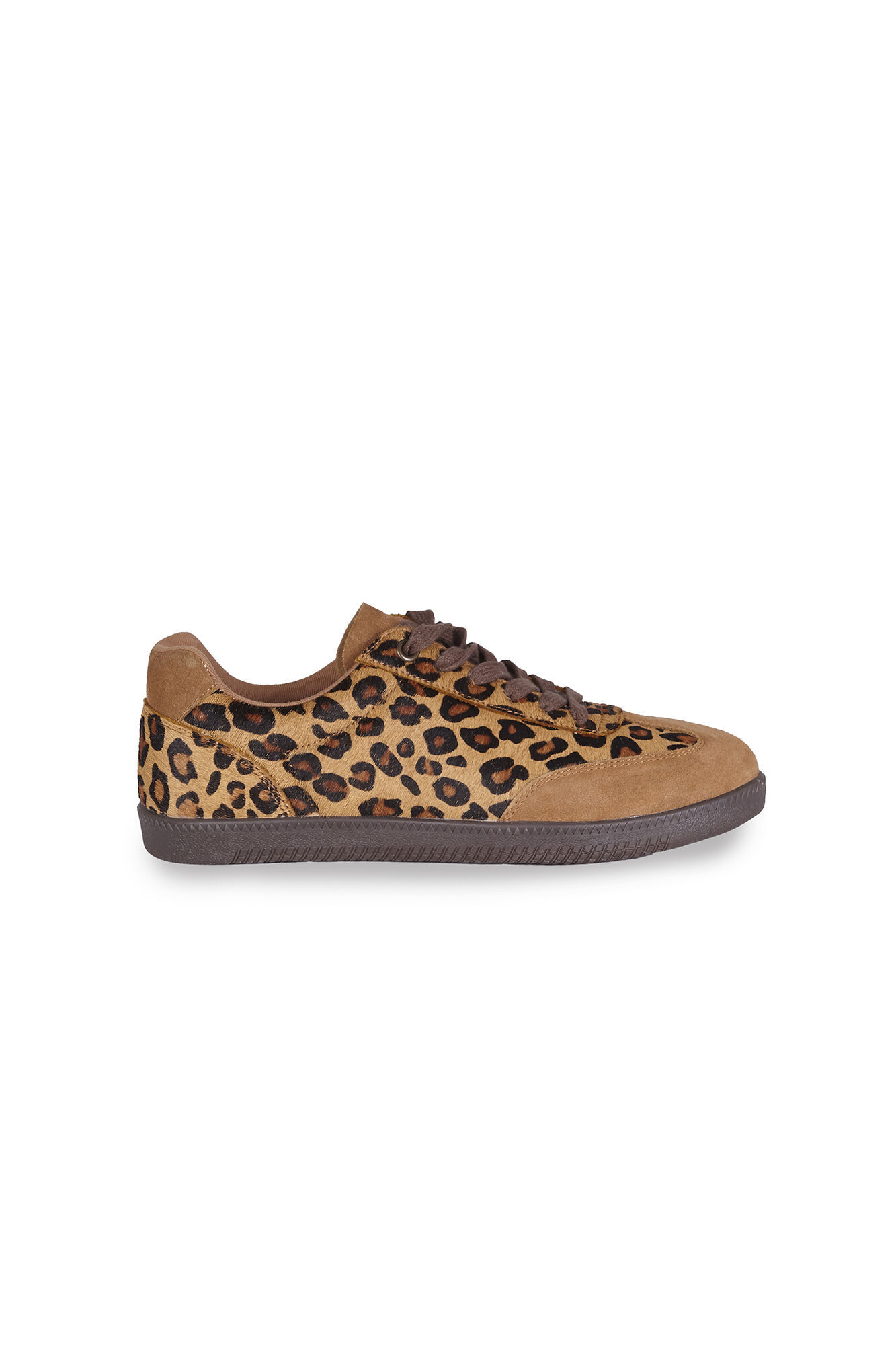 Cortefiel Leopard leather trainers Printed brown
