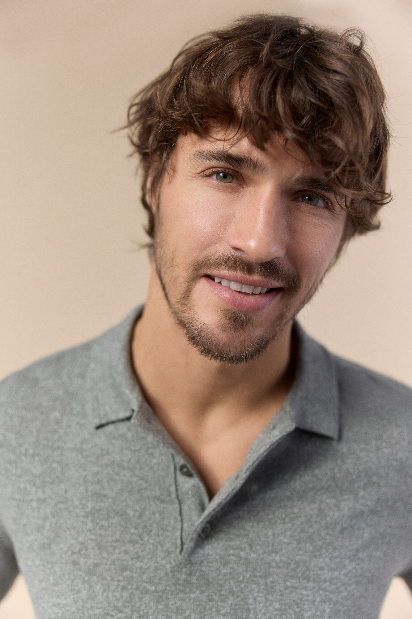 OOTO Twisted short sleeve polo shirt Kaki