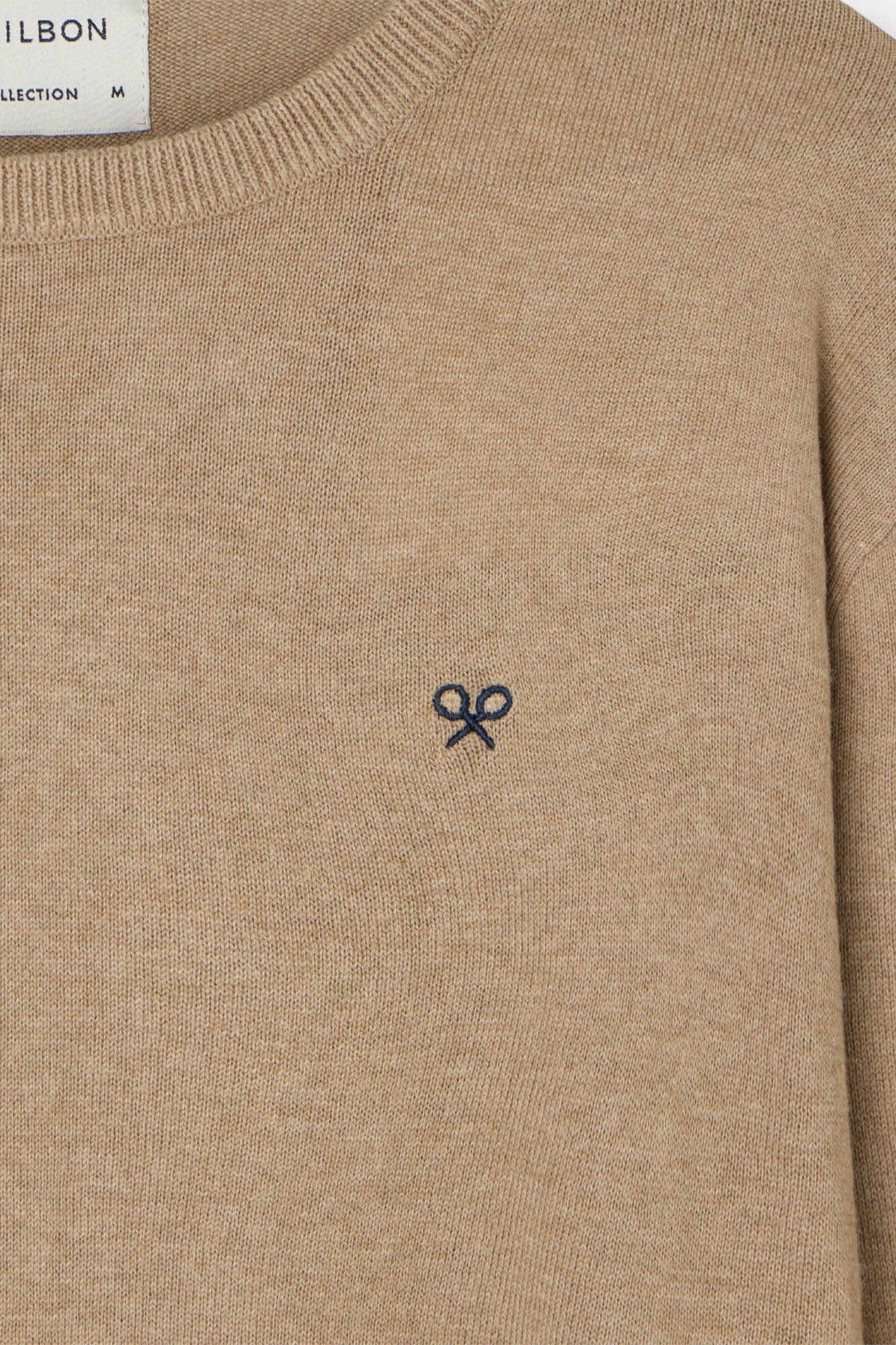 Silbon Camisola cl&aacute;ssico de gola redonda Tostado