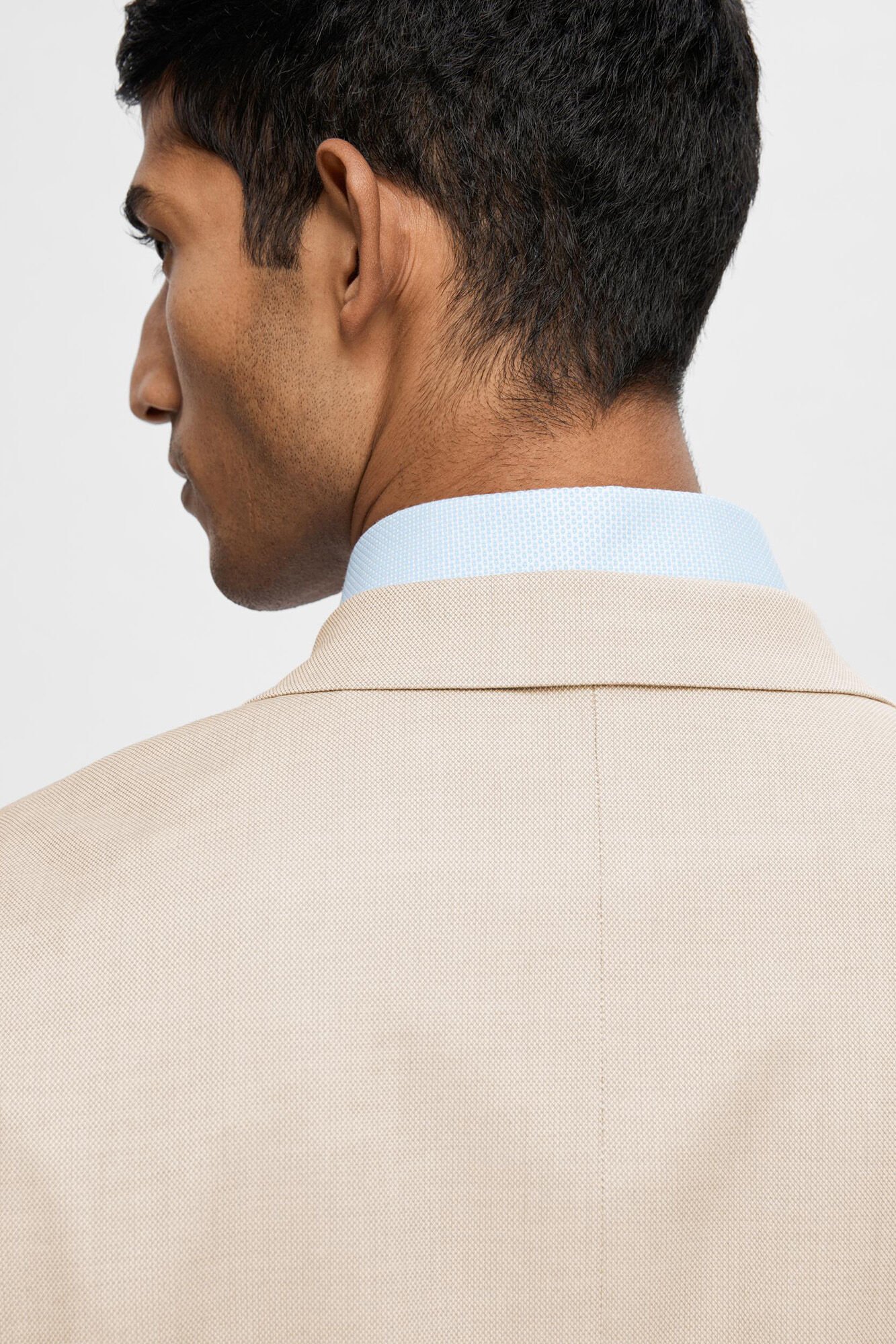 Selected Slim fit suit jacket made from recycled materials Brown