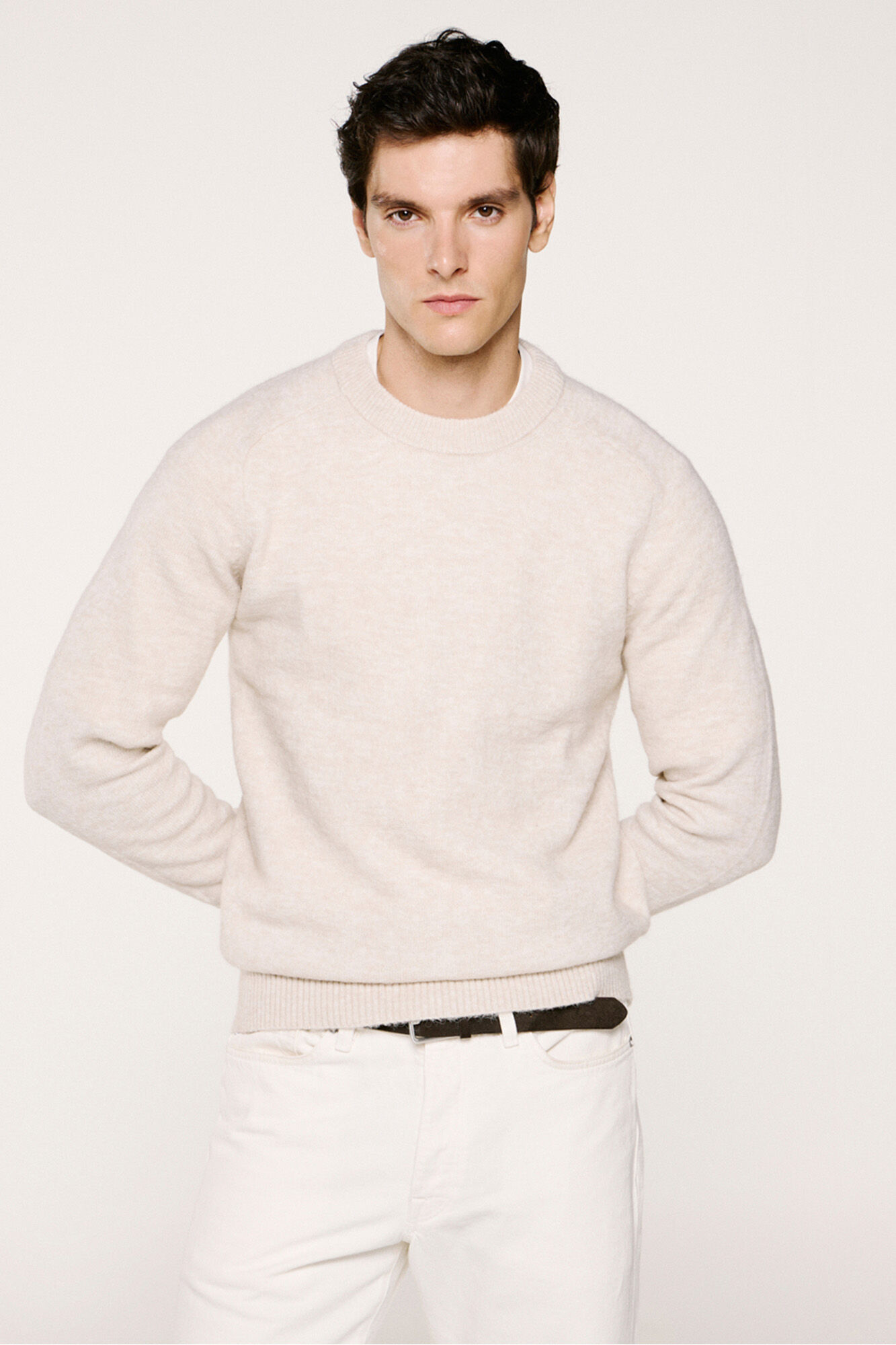 Selected Camisola de l&atilde; e alpaca  Tostado