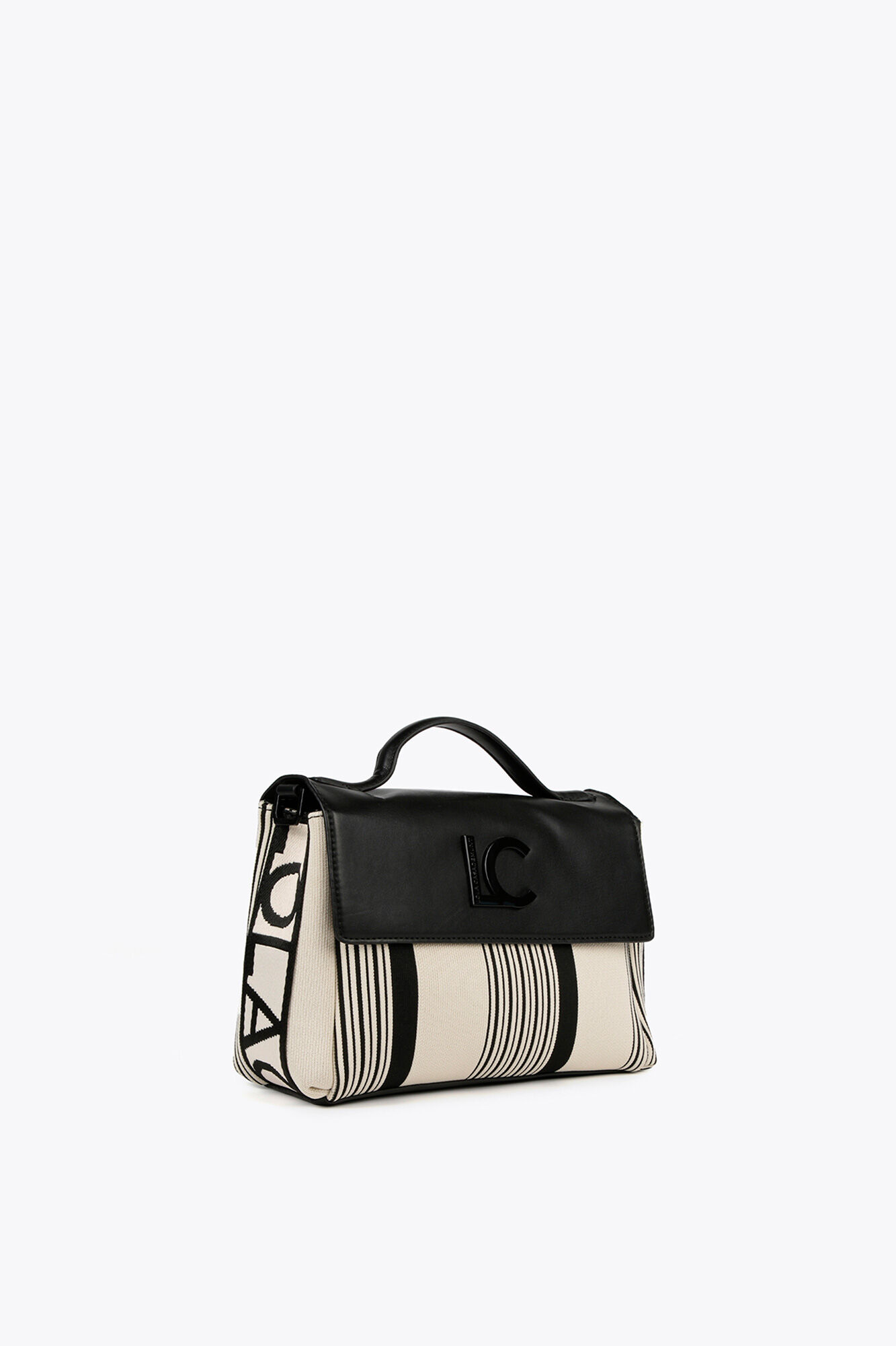 Lola Casademunt Bolso bandolera en canvas con solapa Estampado blanco