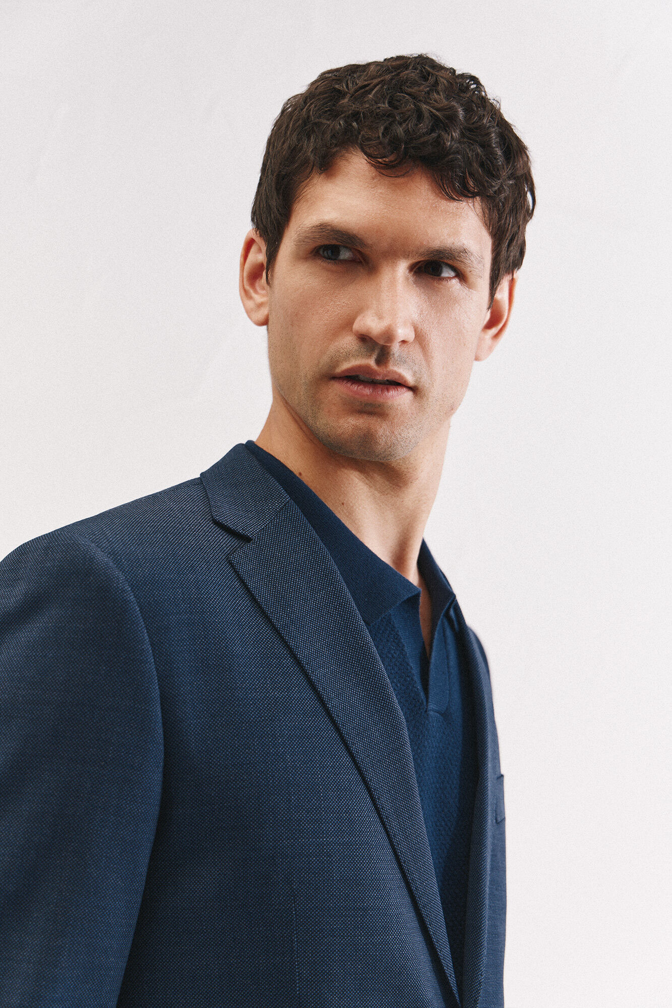 Cortefiel Coolmax bird's eye jacket Blue