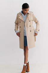 Caroll Gabardina midi com cinto Tostado