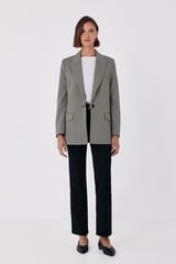 Cortefiel Checked fabric women's blazer Printed grey