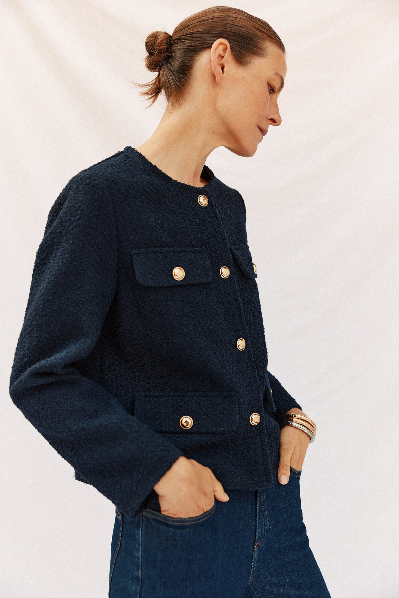 Cortefiel Structure jacket Blue