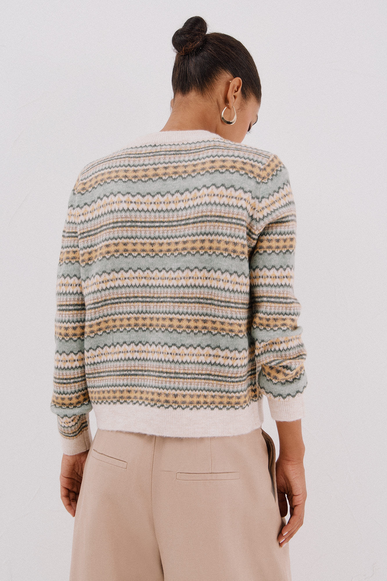 Cortefiel Greek jersey-knit sweater Multicolour