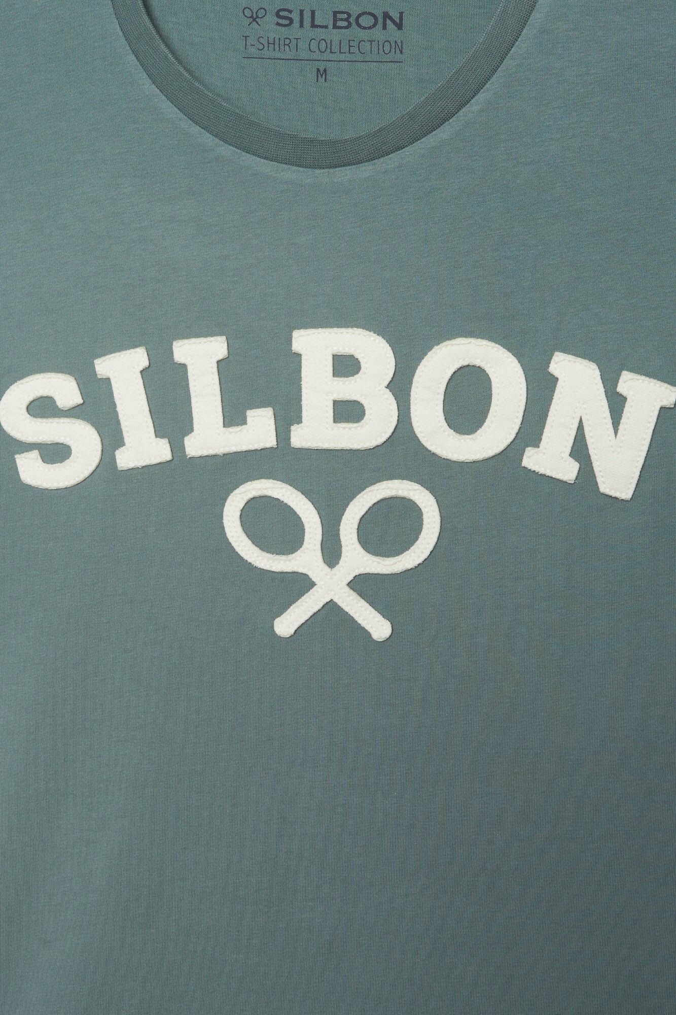 Silbon Camiseta logo raqueta media verde Verde