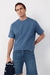 Cortefiel Plain T-shirt Blue
