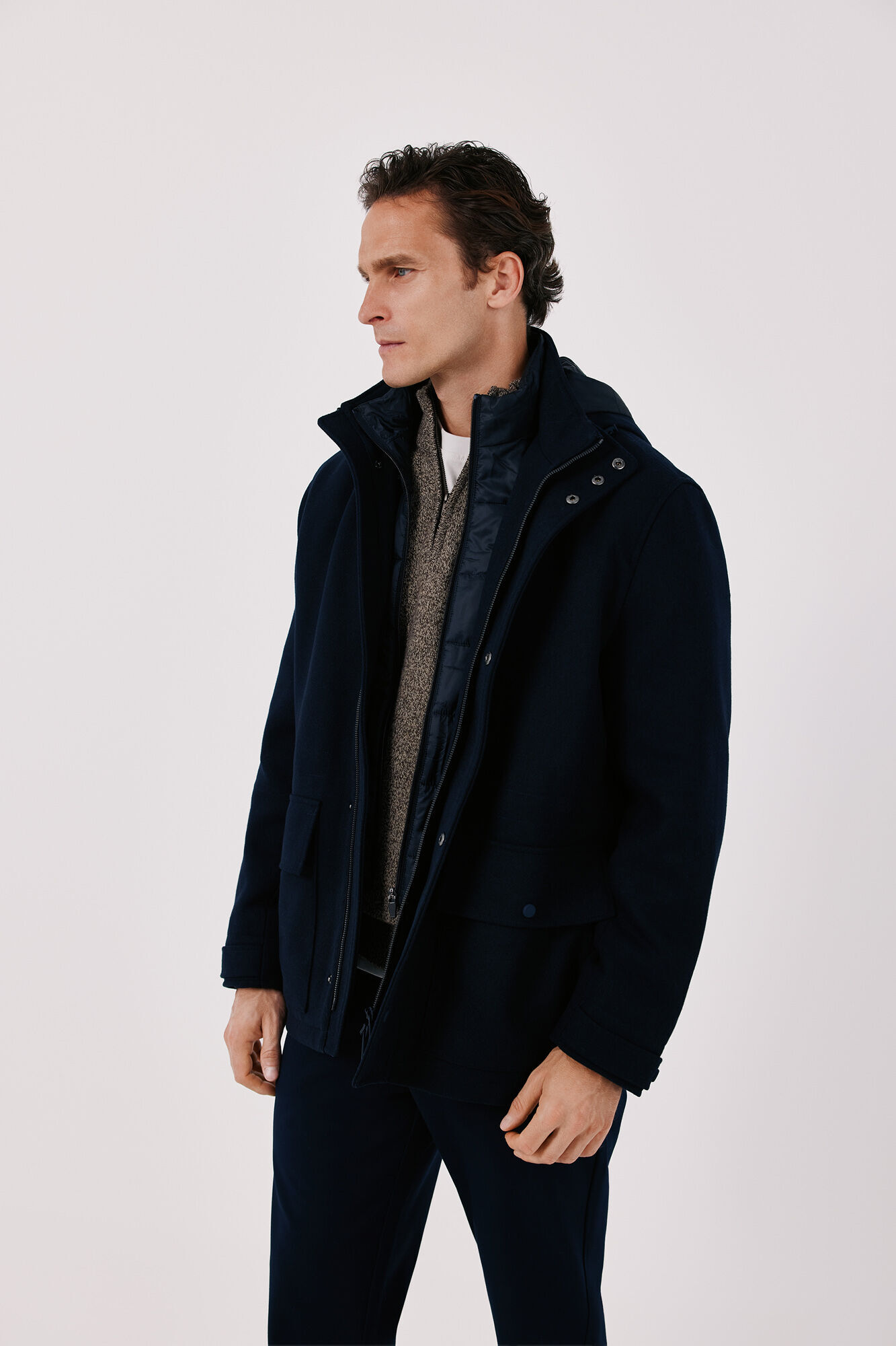 Cortefiel Jacket with lining Navy