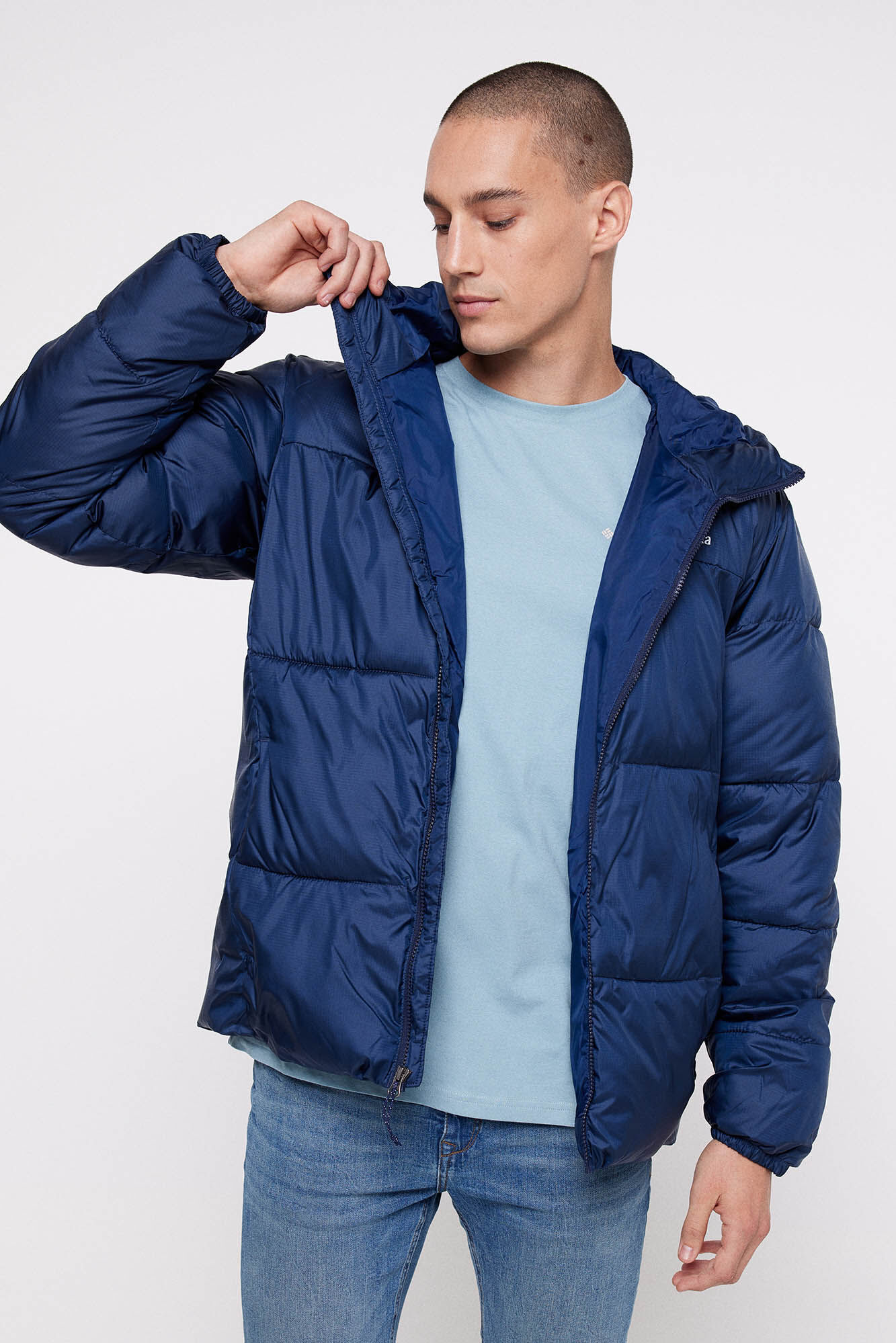 Columbia Casaco acolchoado com capuz Columbia Puffect&trade; para homem Azul