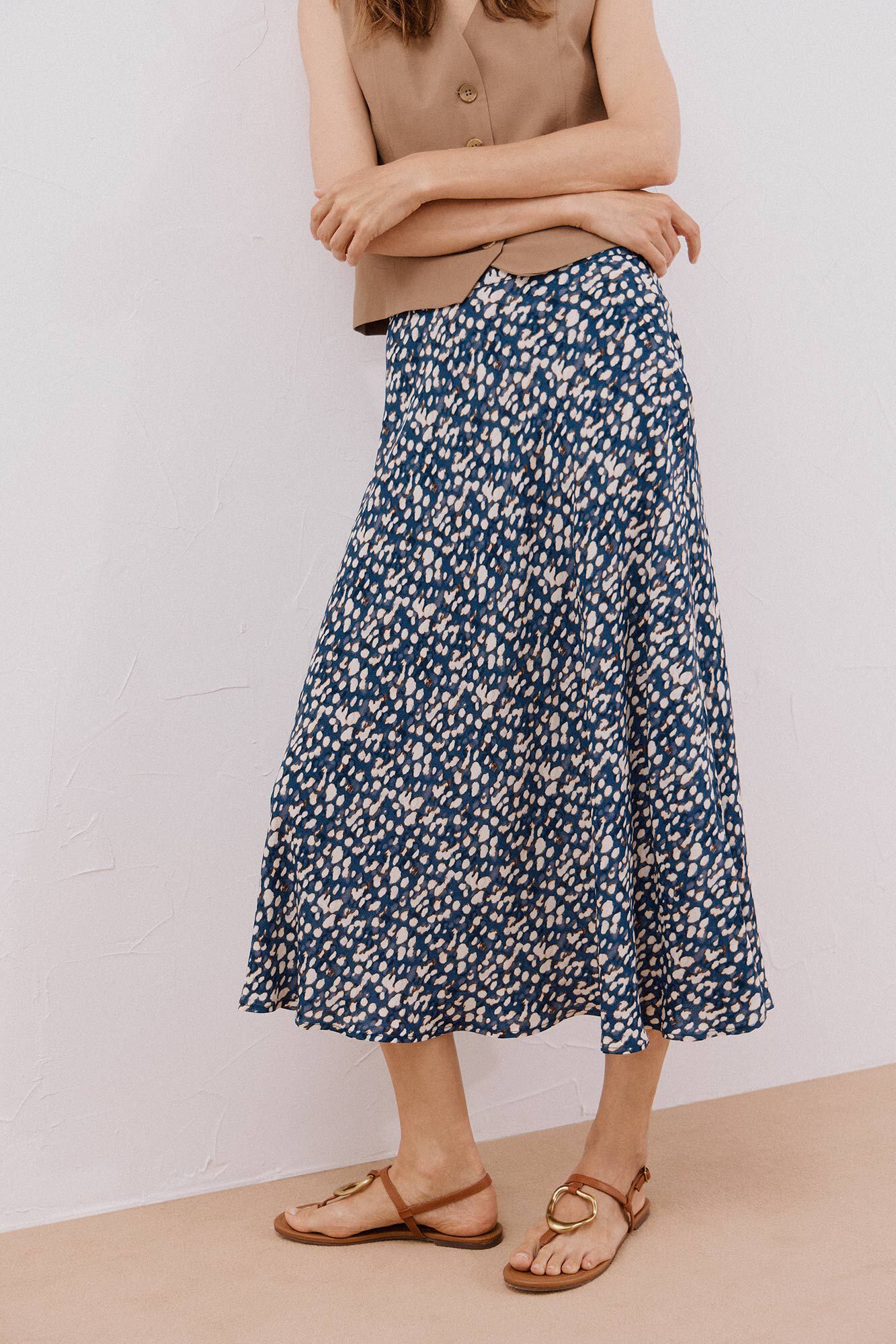 Cortefiel Printed circle skirt