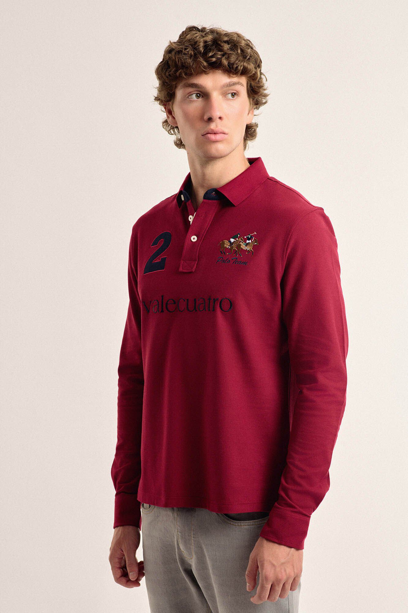 Valecuatro Valecuatro men's burgundy polo shirt Maroon