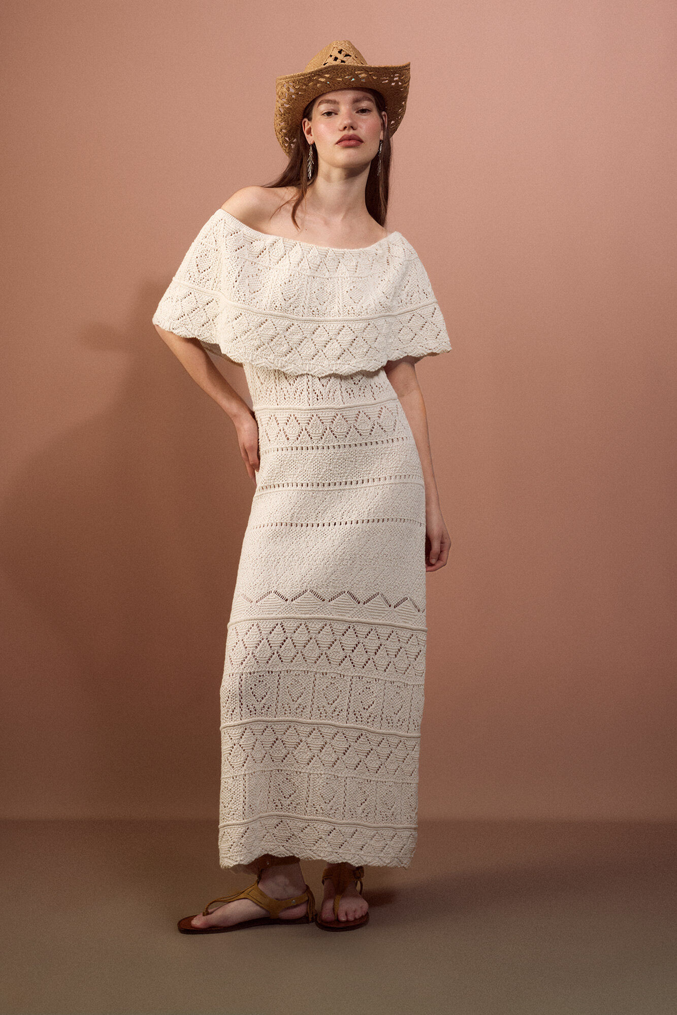 Slowlove Vestido calados volante