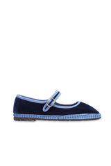 Cortefiel Velvet Mary Janes Navy