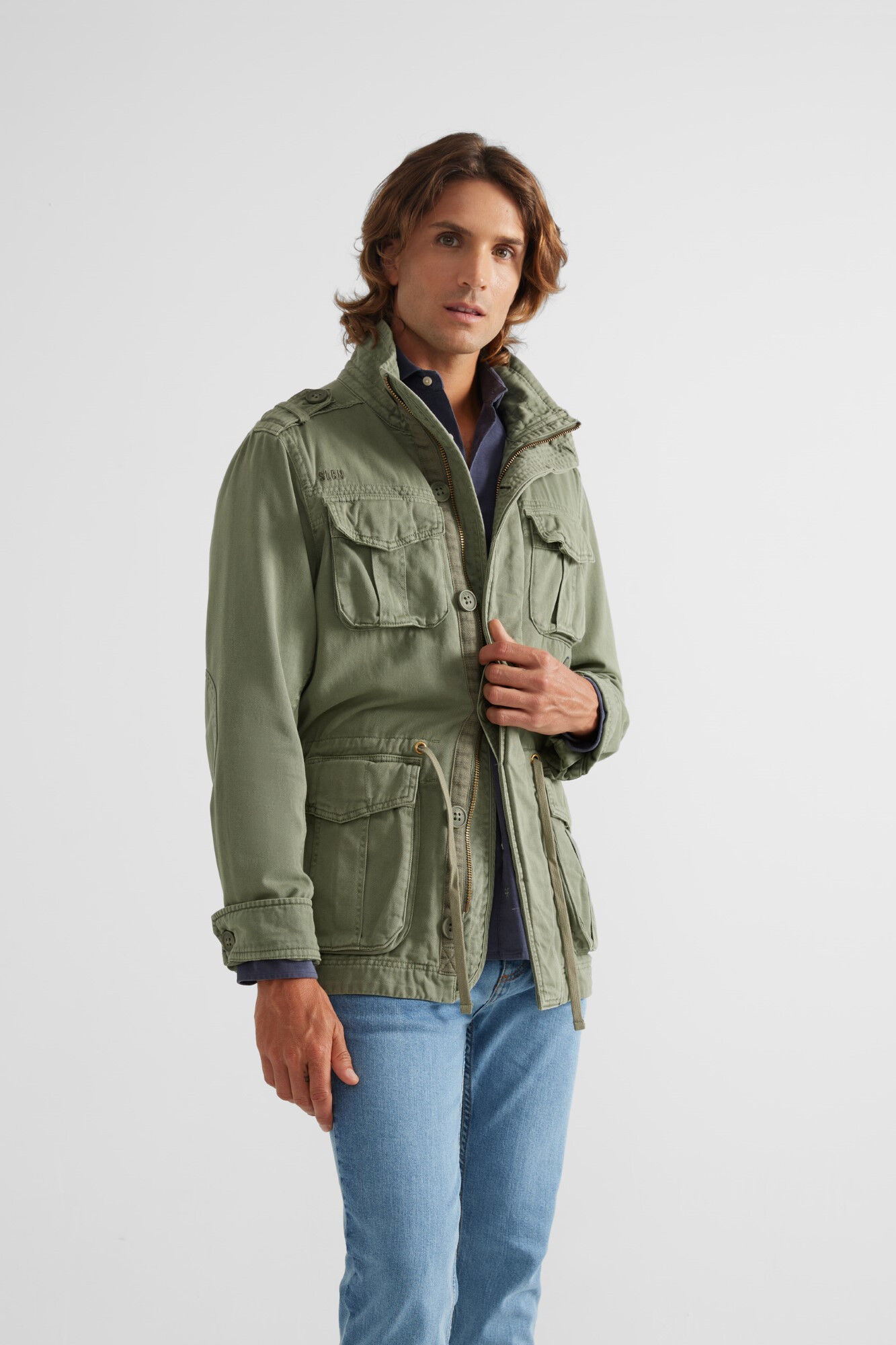 Silbon Green military jacket Green