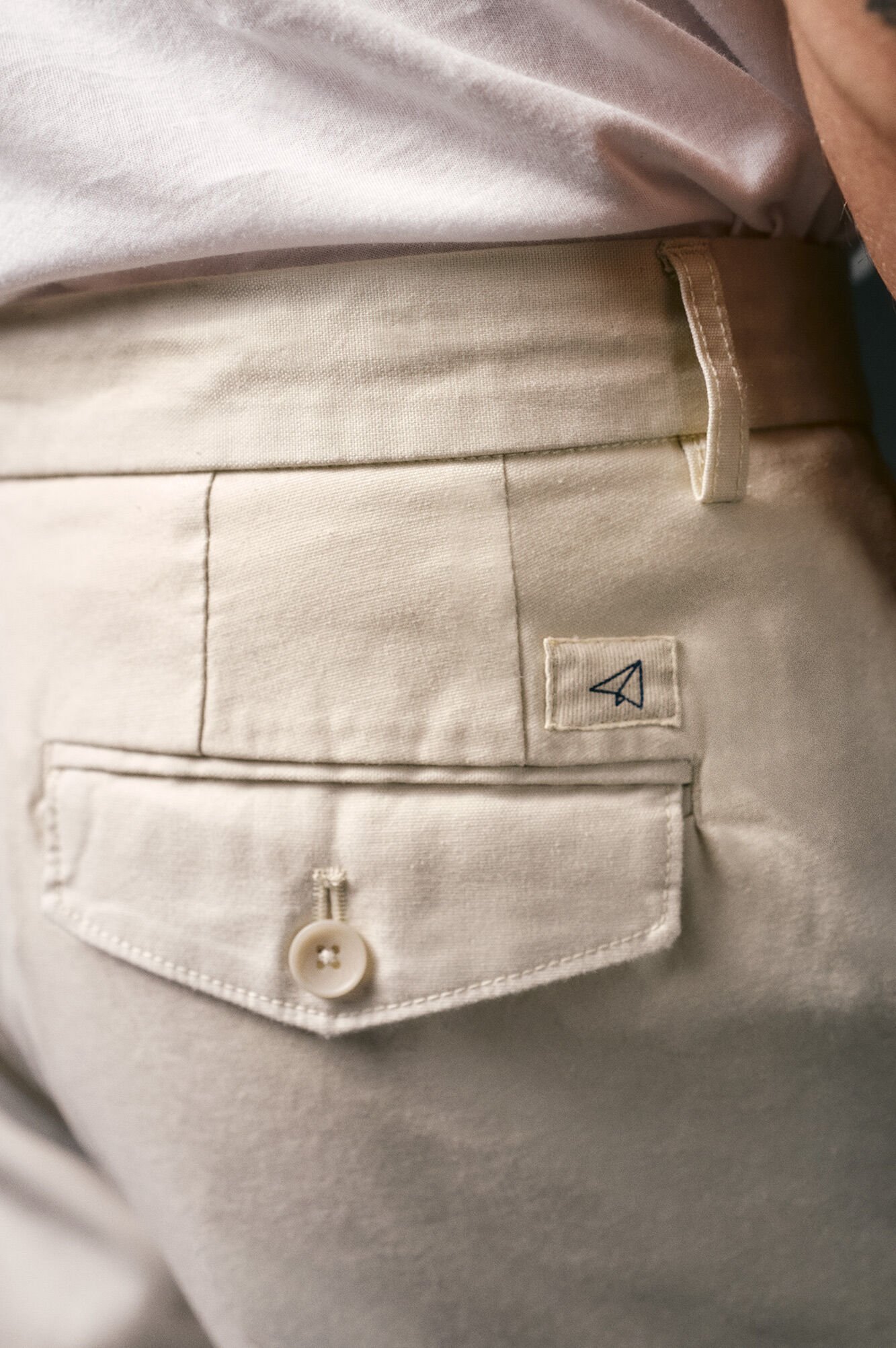 OOTO Cal&ccedil;as chino pin&ccedil;as Ecru