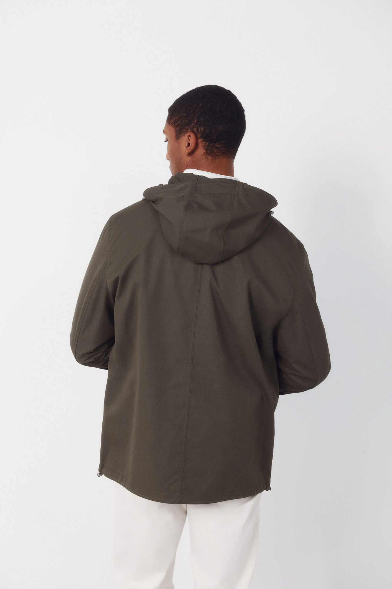 Cortefiel Short hooded parka Kaki