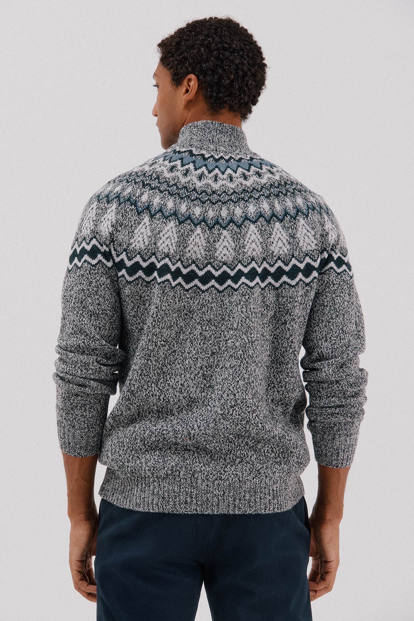 Cortefiel Su&eacute;ter de Natal com gola alta Cinzento