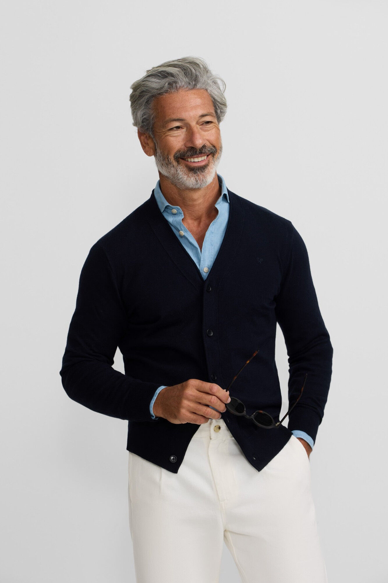 Silbon Casaco de malha cl&aacute;ssico Azul