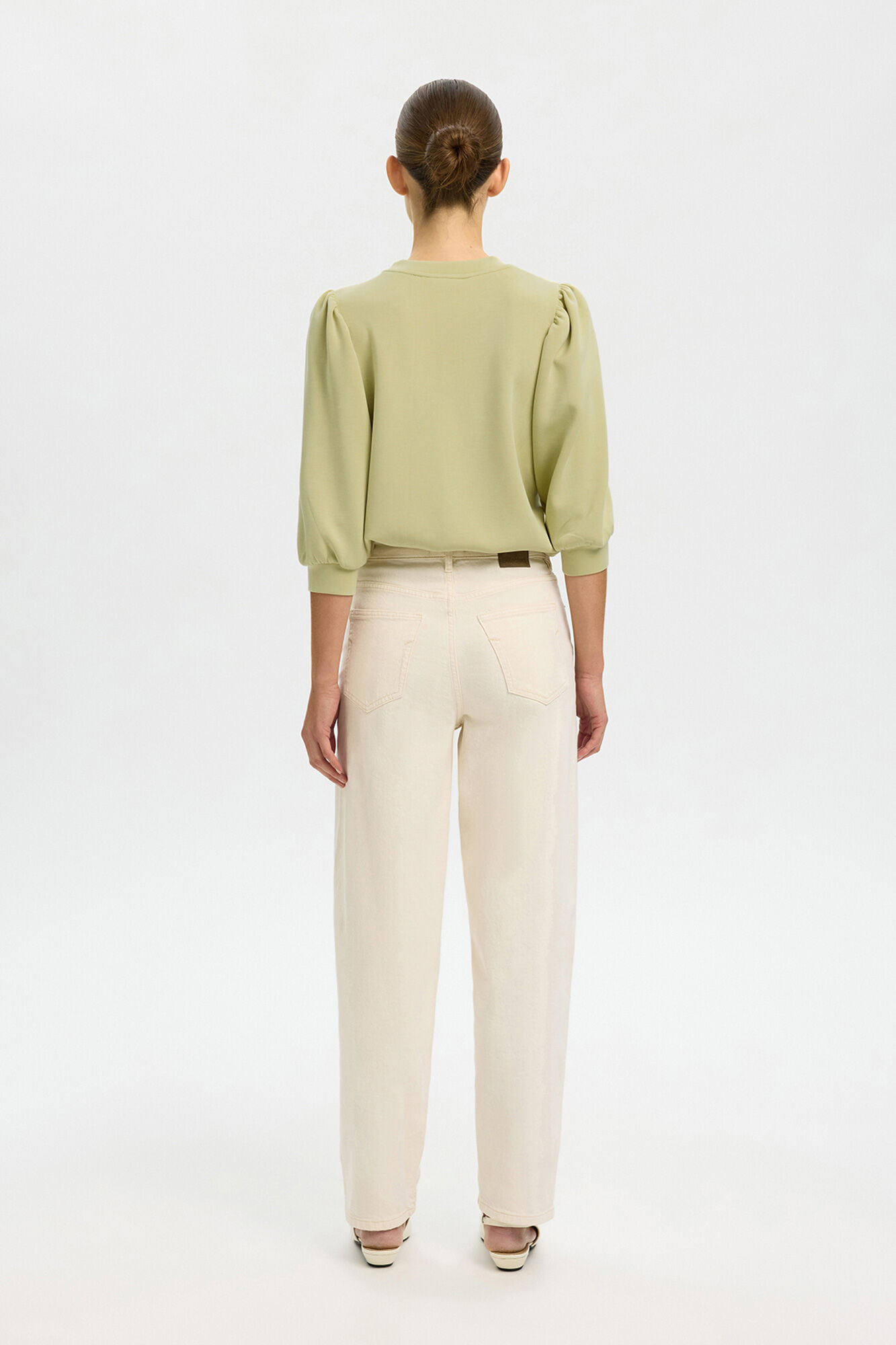 Selected Top manga bufante Verde