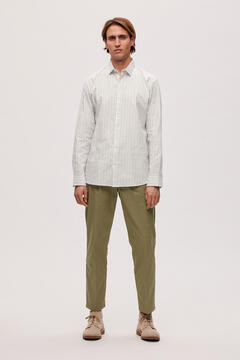 Cortefiel Long-sleeved organic cotton shirt White