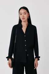 Cortefiel Camisa fluida crepe Negro