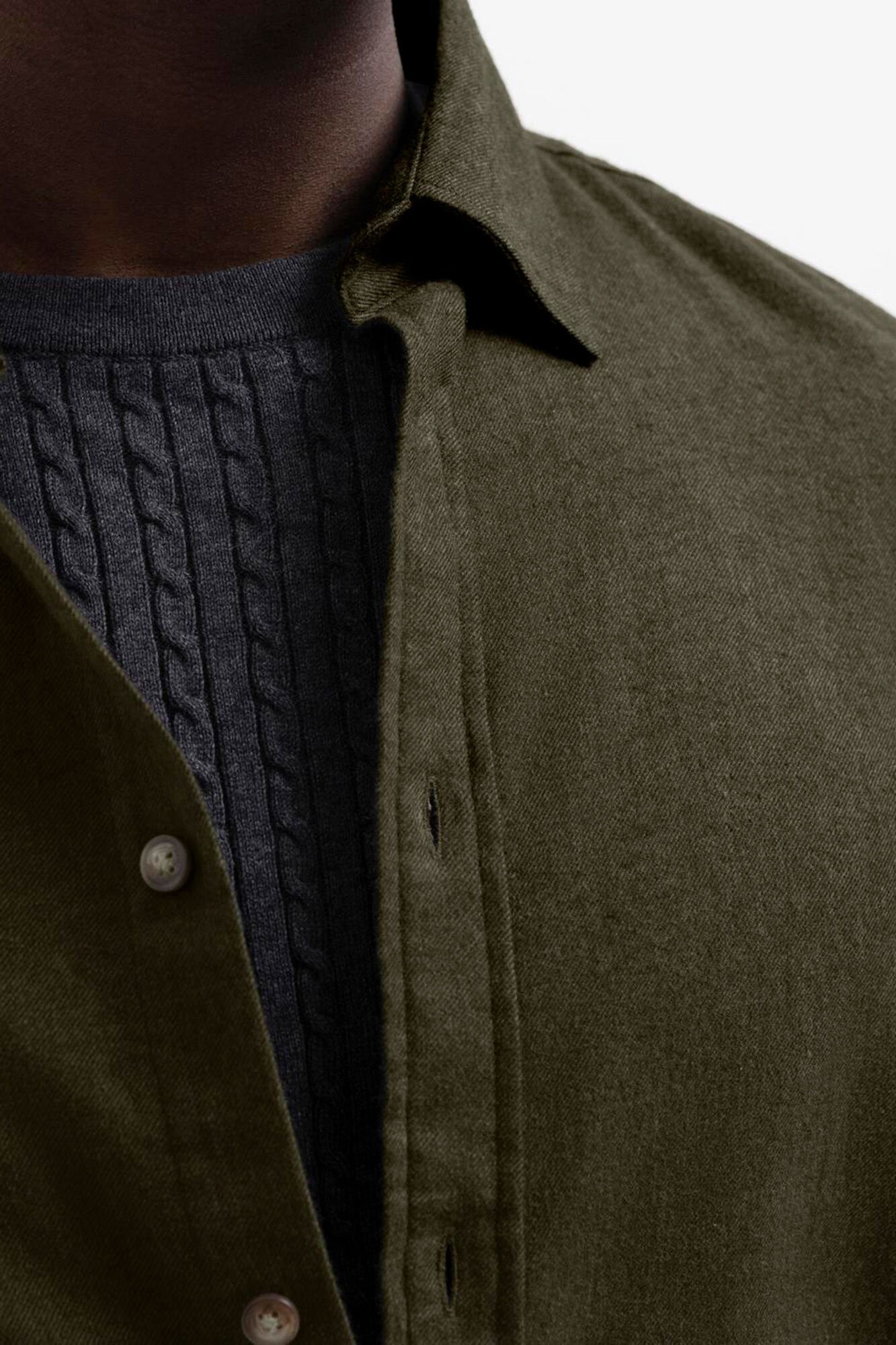 Selected Camisa de manga comprida com corte slim Verde