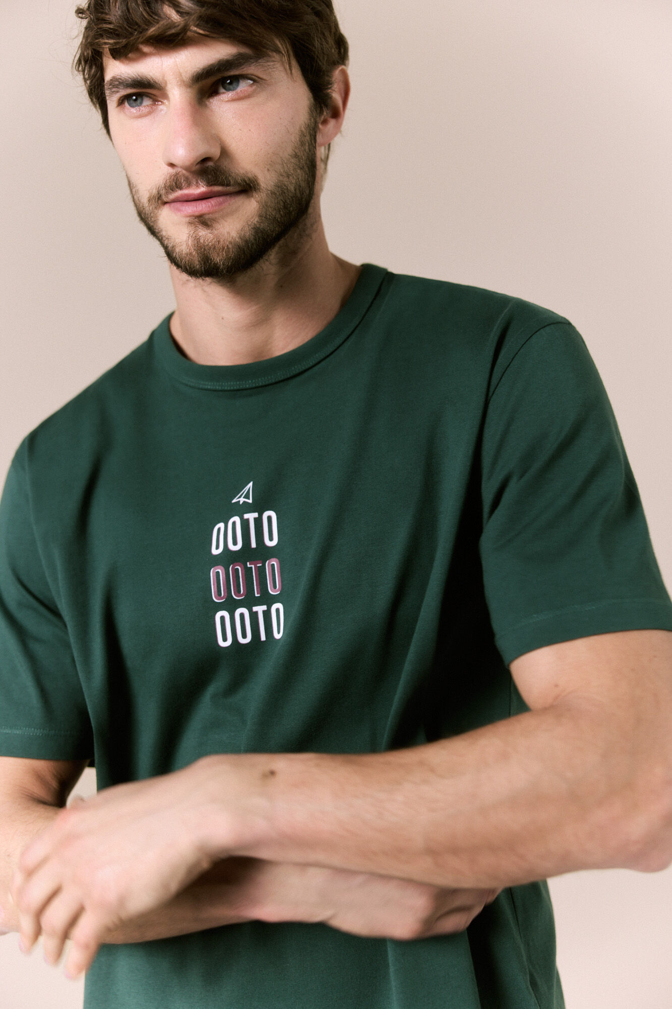 OOTO Washed T-shirt with logo Green