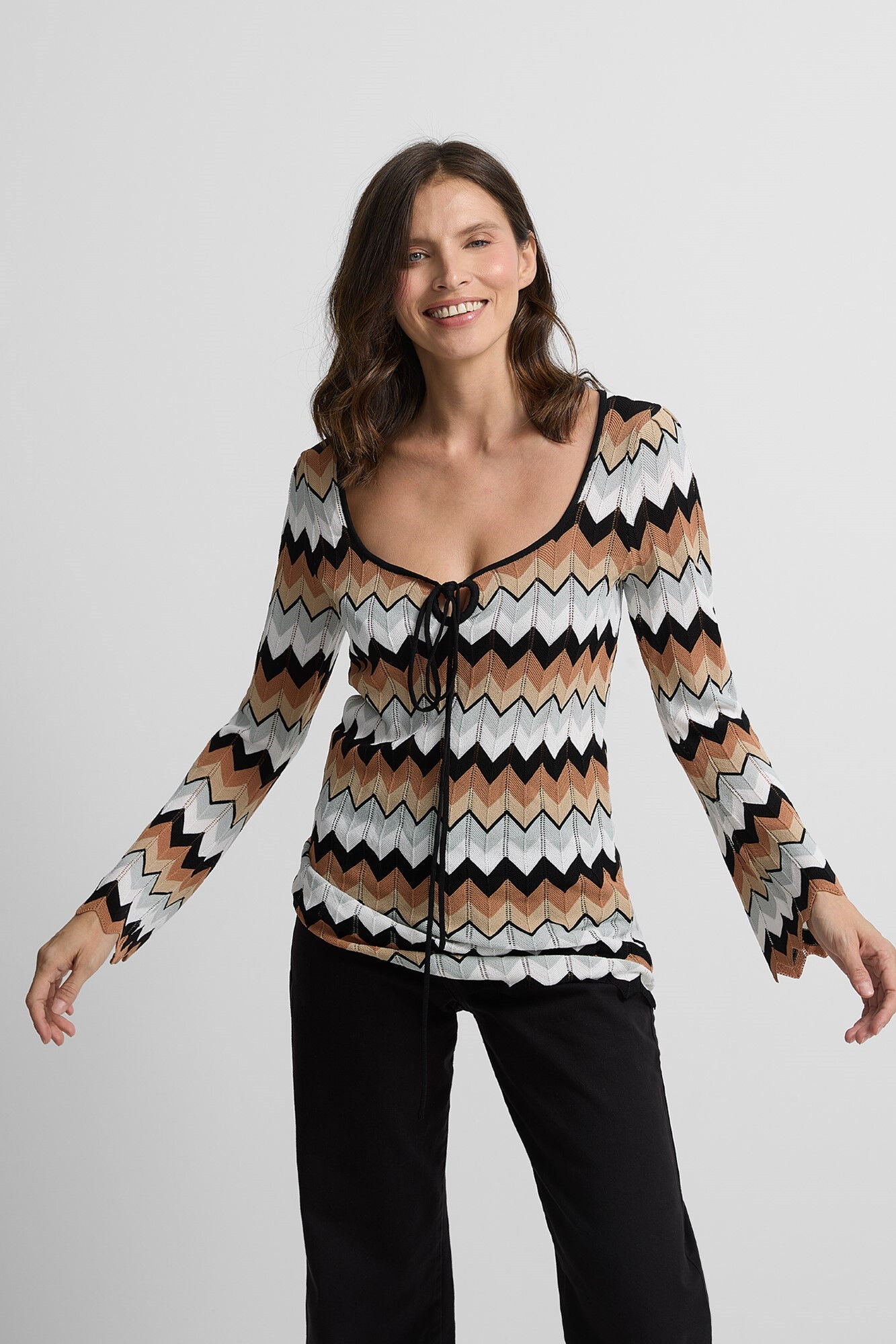 Silbon Malha de malha com n&oacute; espiga Castanho