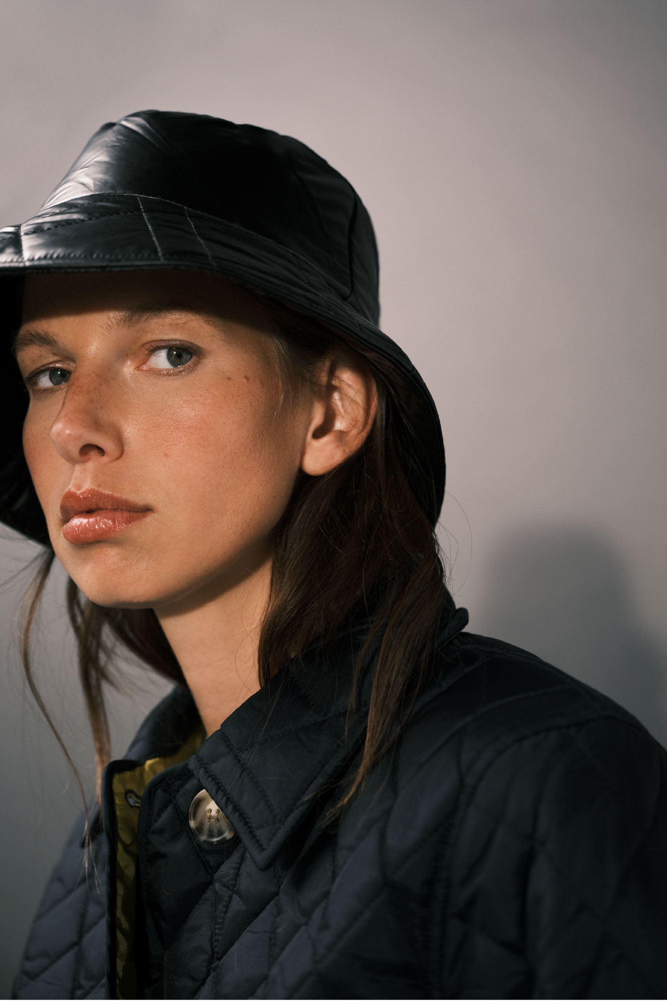 Cortefiel Quilted anorak with buttons Navy