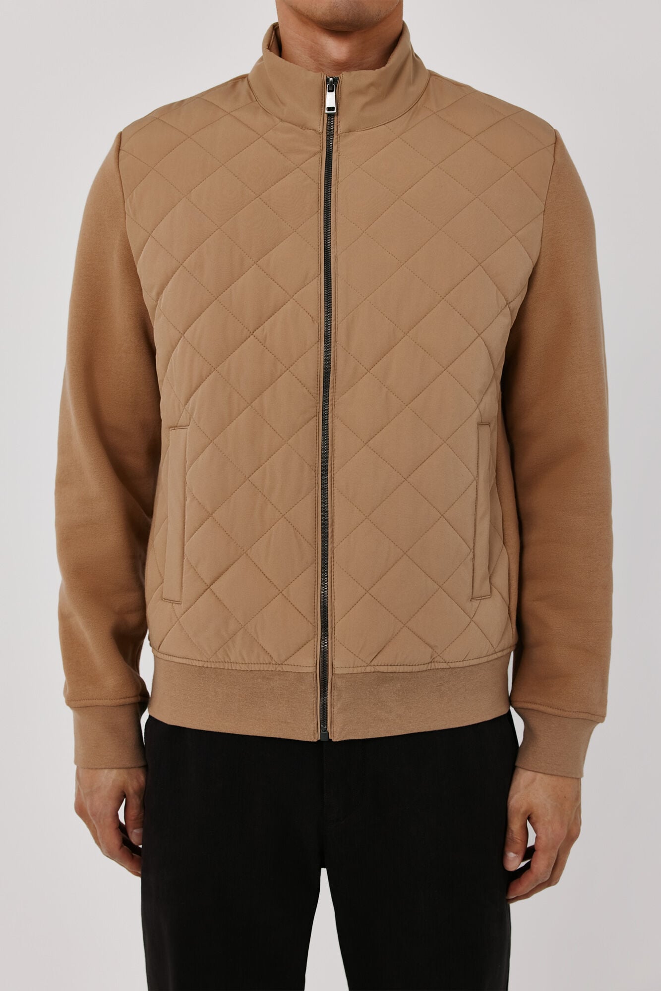 Cortefiel Combined knit cardigan Brown