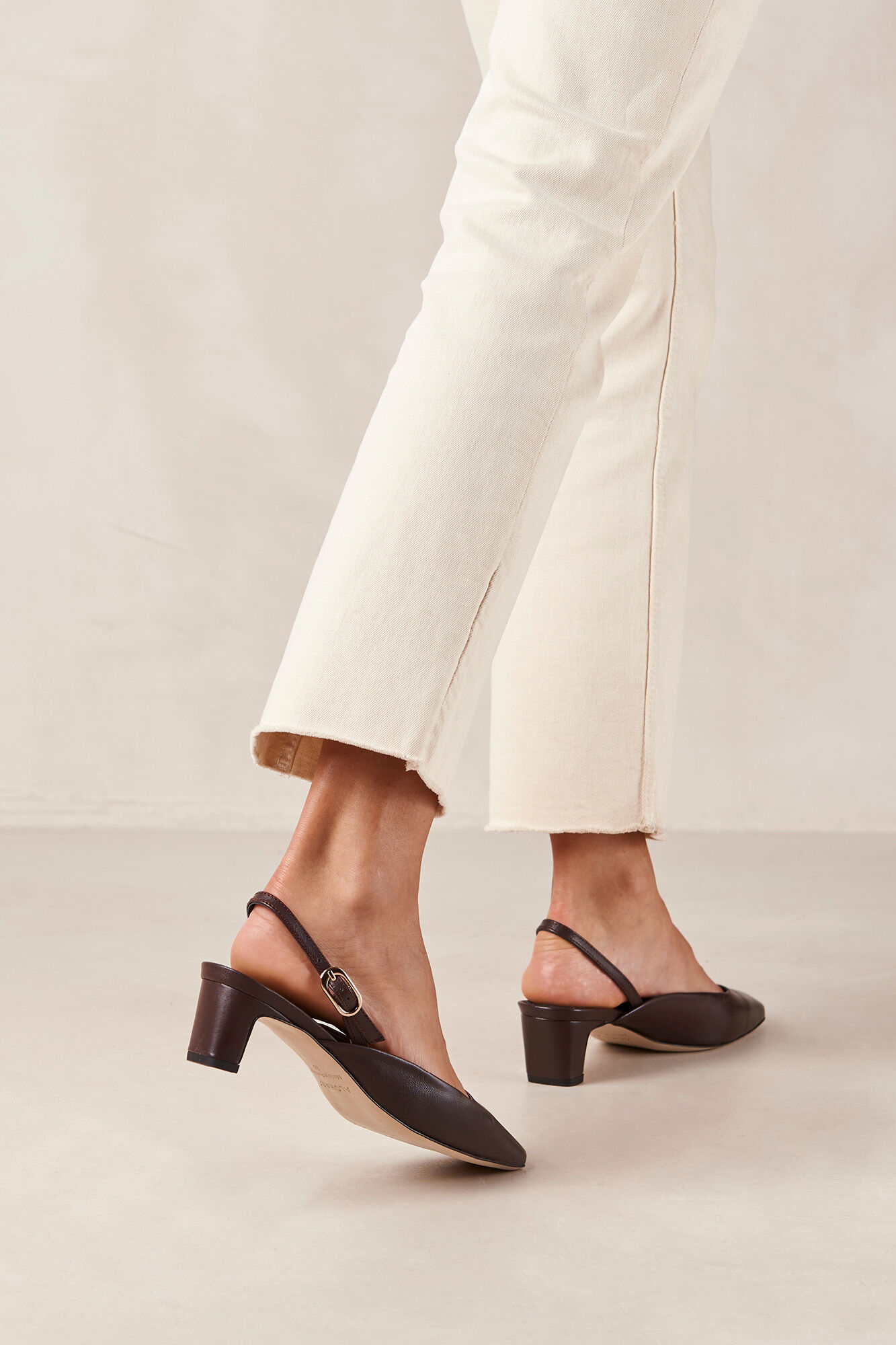 Alohas Lindy Coffee Brown Leather Pumps Dark brown