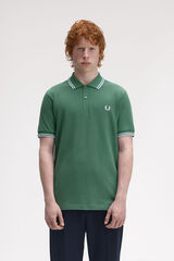 Fred Perry Polo piqué masculina de manga curta Verde