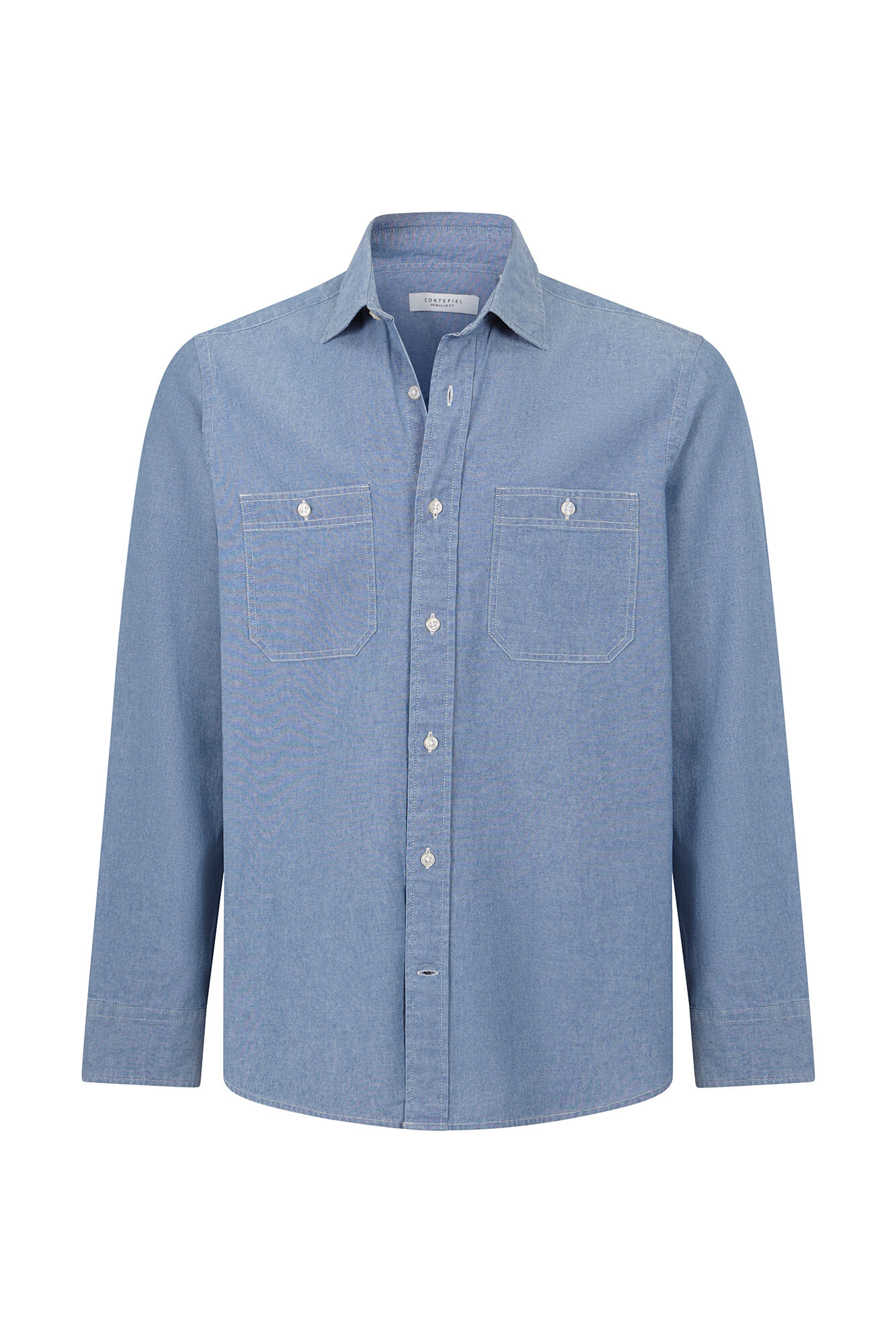Cortefiel Denim shirt with two pockets Blue